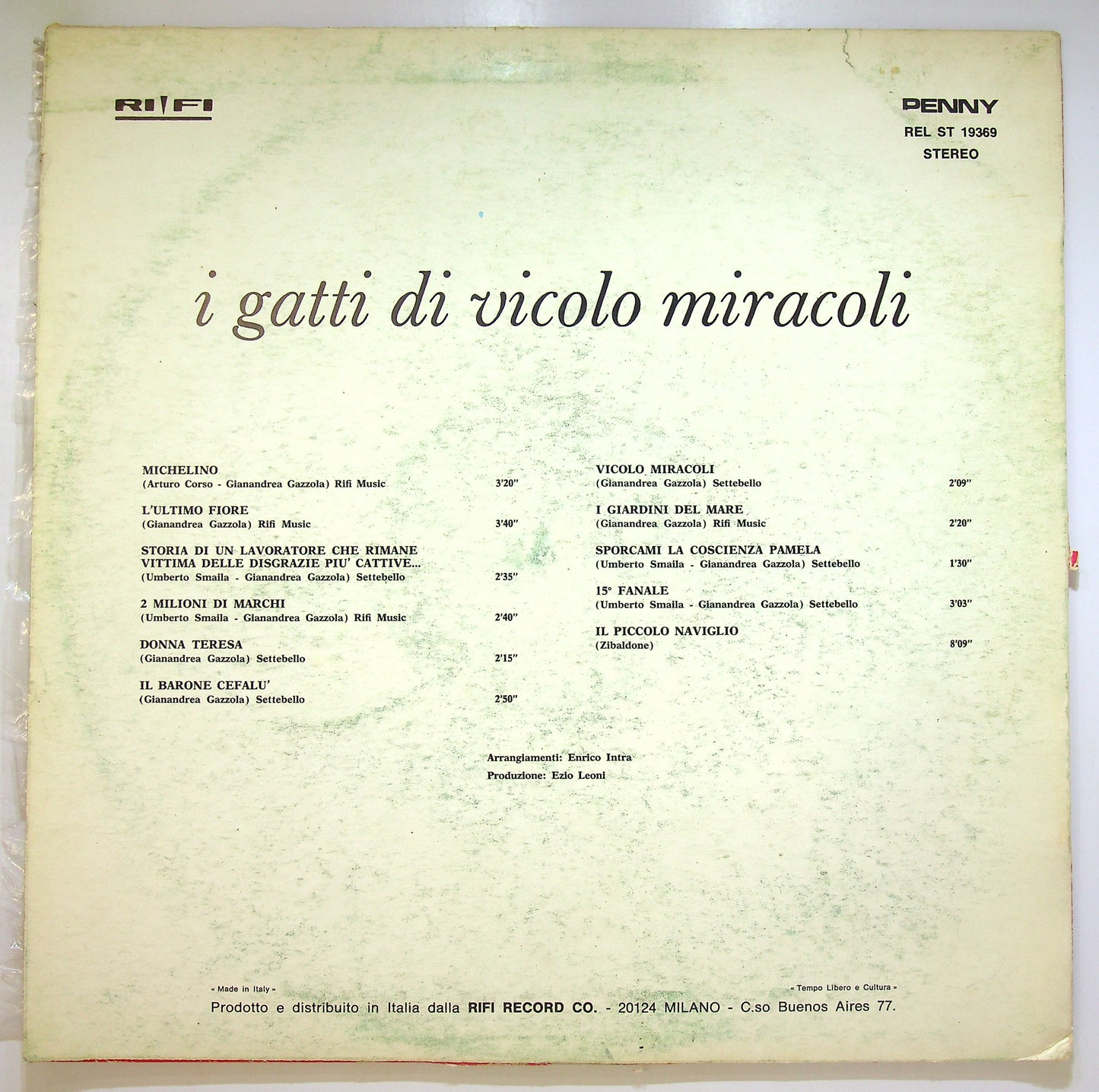 EBOND I Gatti Di Vicolo Miracoli - I Gatti Di Vicolo Miracoli Vinile V099060