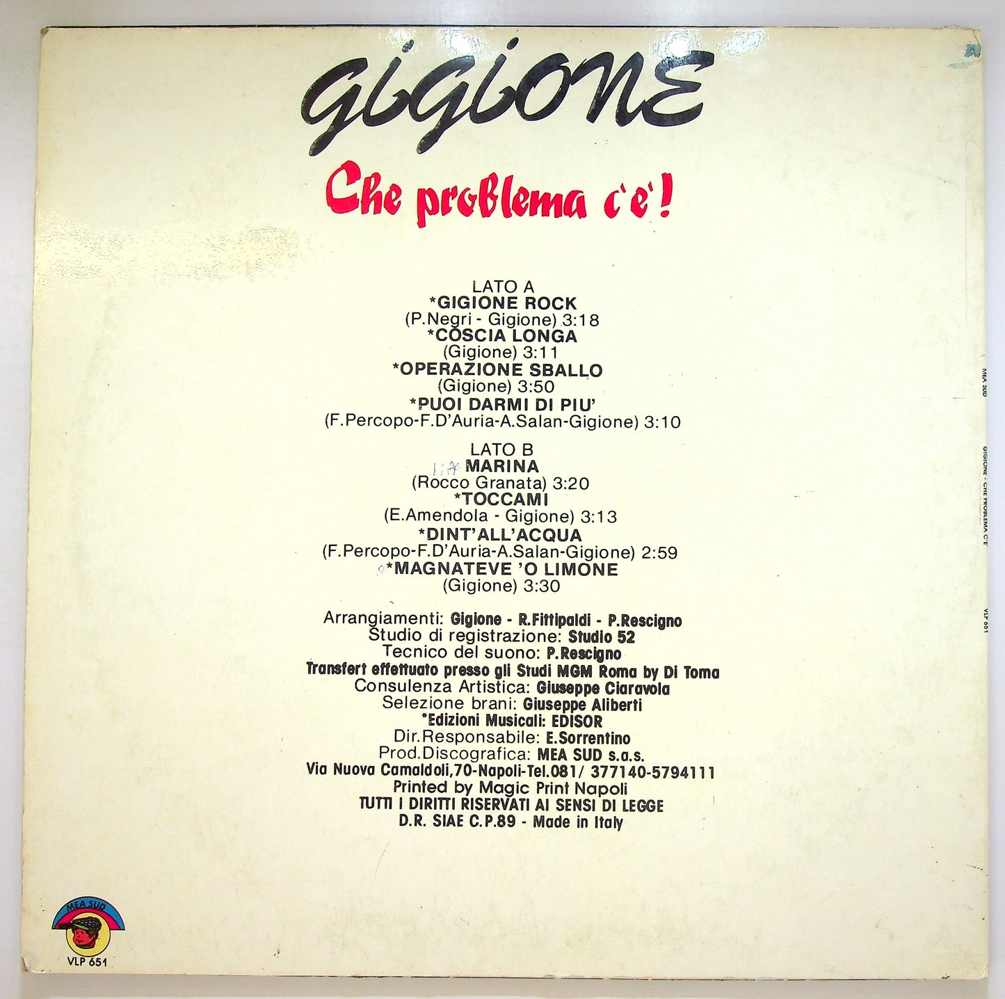EBOND Gigione - Che Problema C'E ! Vinile V099111