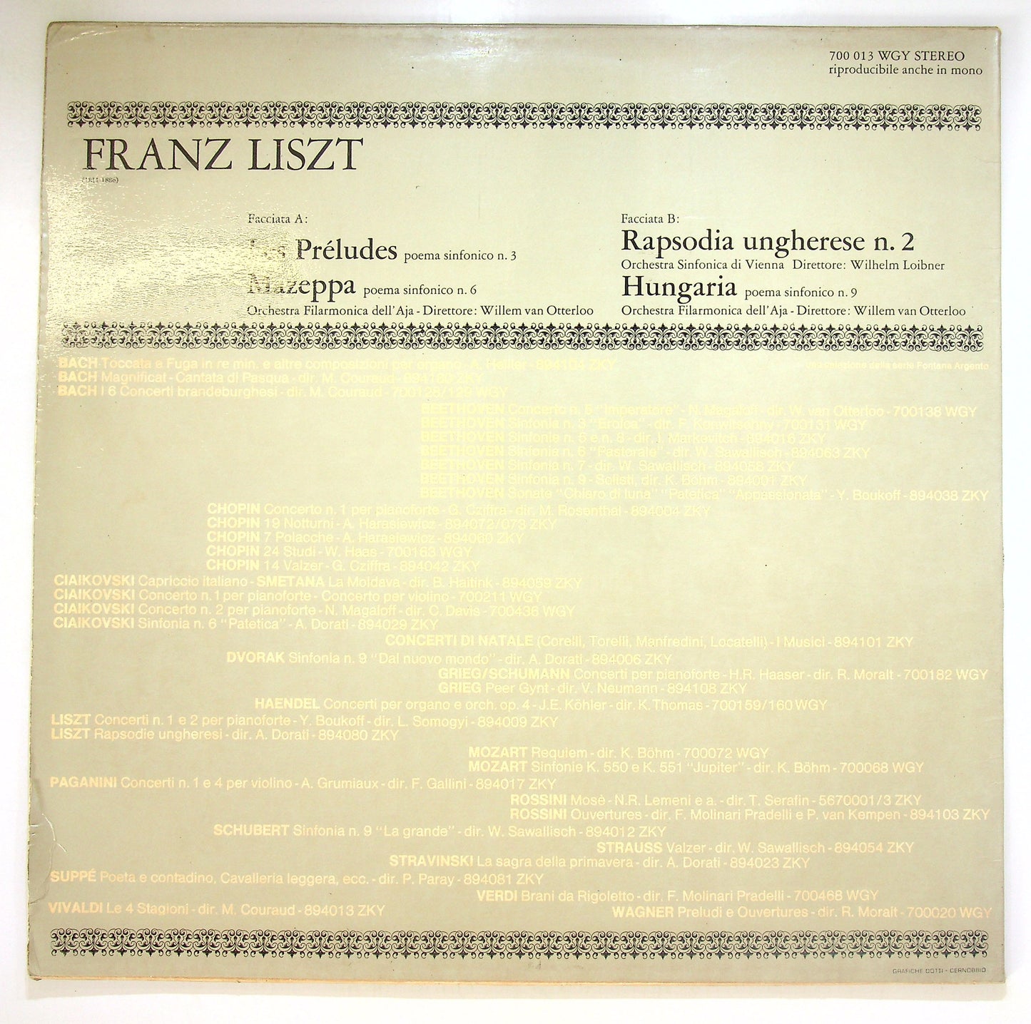 EBOND Liszt - Les Preludes Mazeppa Vinile V099118