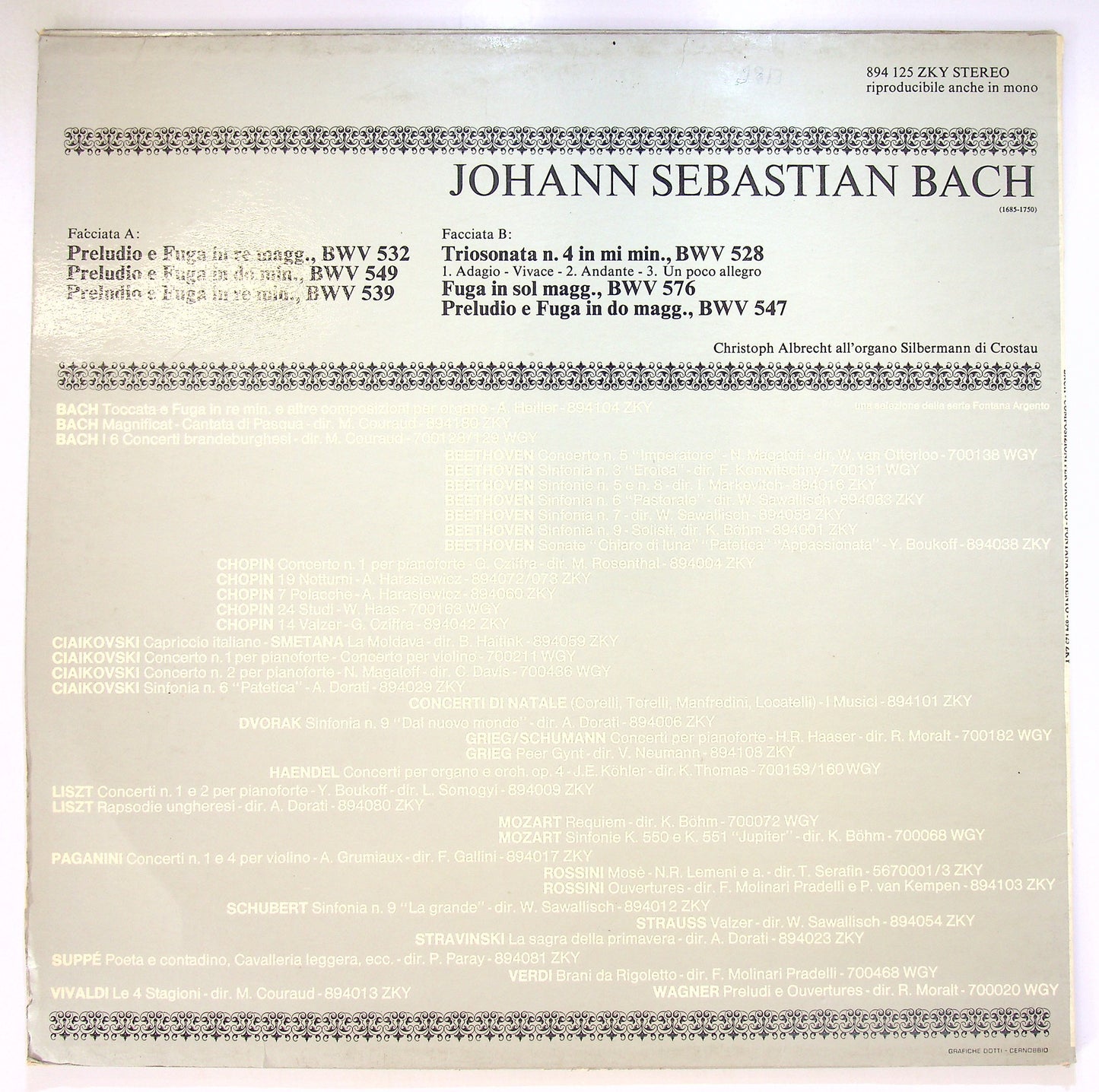 EBOND Christoph Albrecht An Der Silbermannorgel Zu Crostau Vinile V099127