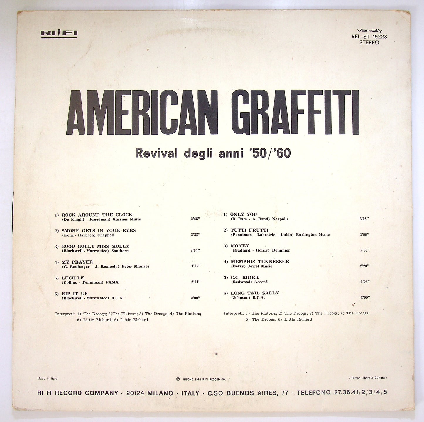 EBOND Various - American Graffiti Revival Degli Anni '50 / '60 Vinile V099146