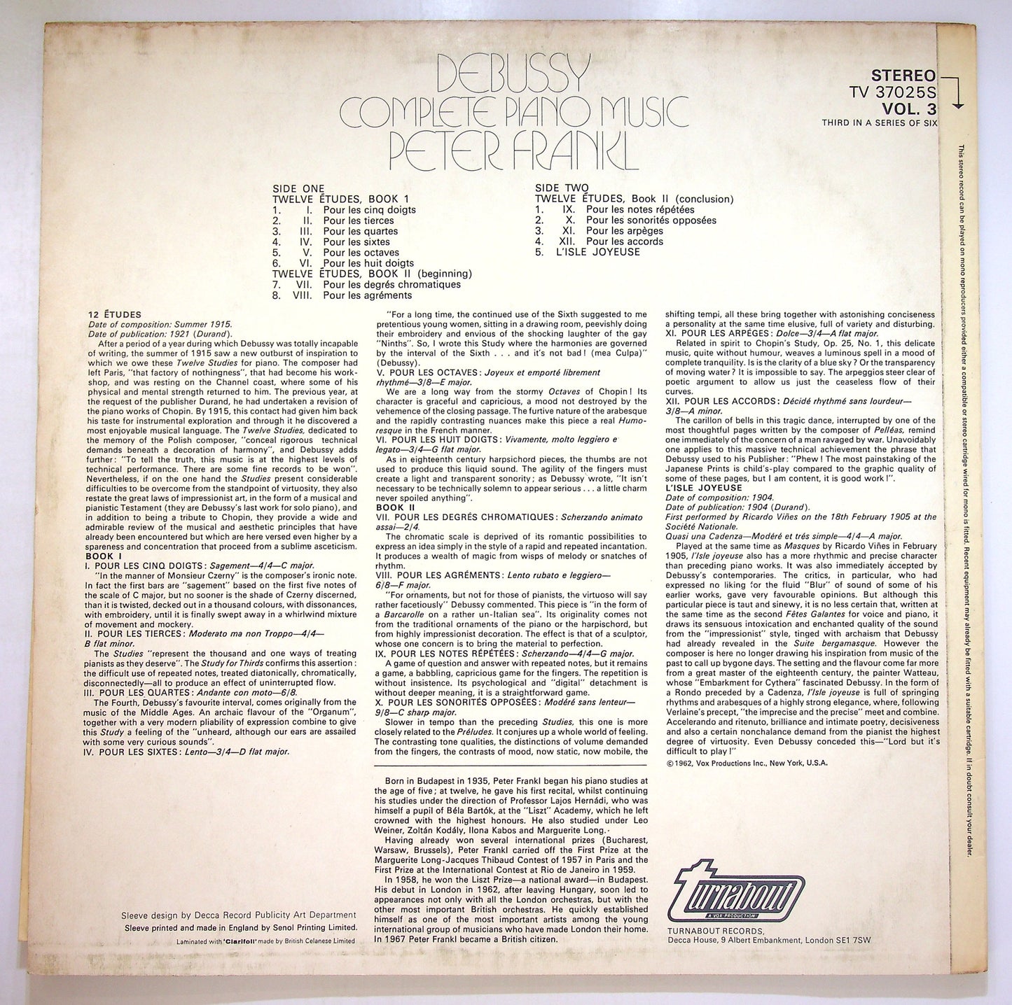 EBOND Debussy , Peter Frankl - Complete Piano Music Volume 3 Vinile V100080