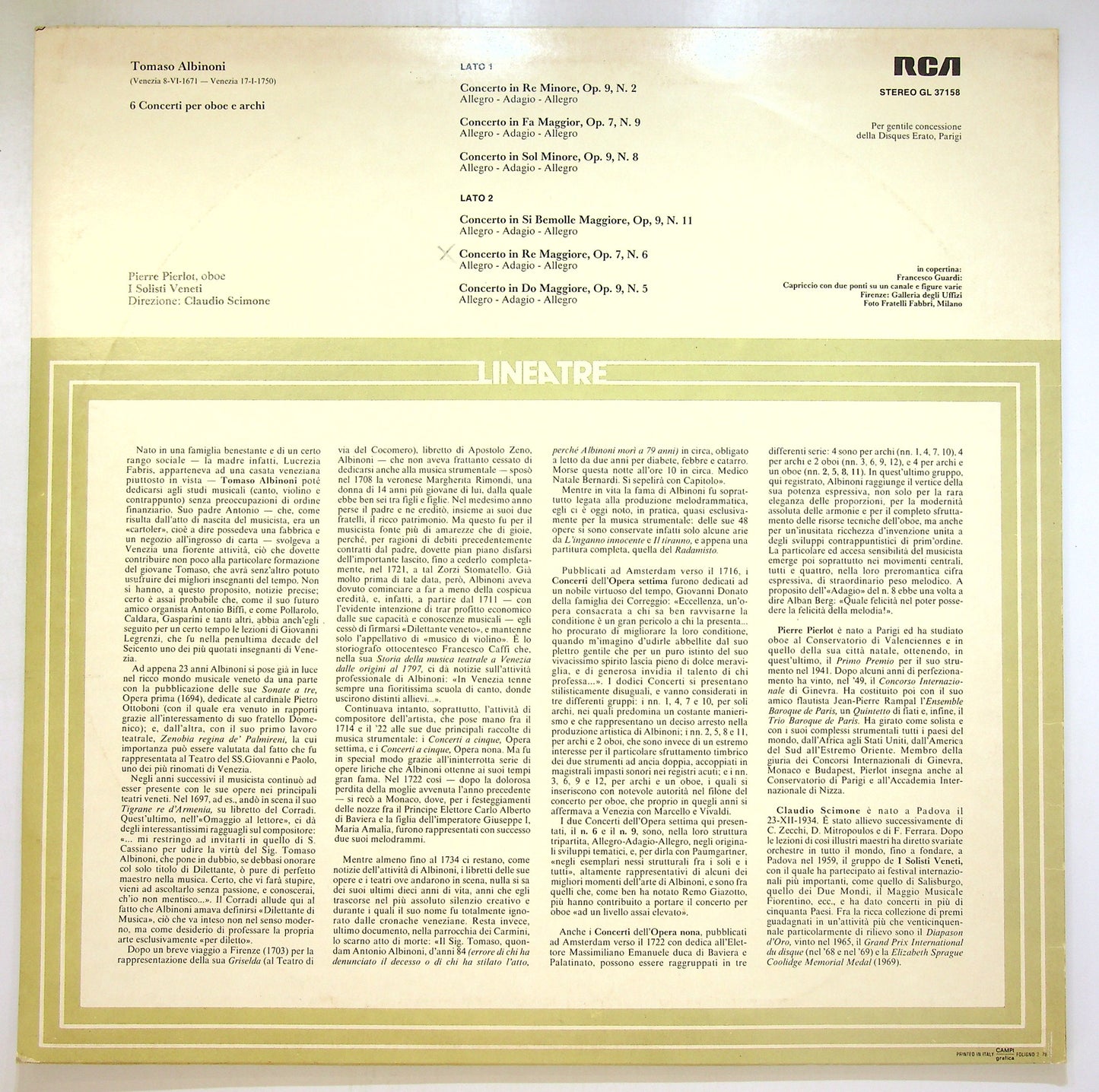 EBOND Albinoni - 6 Concerti Per Oboe Vinile V100086