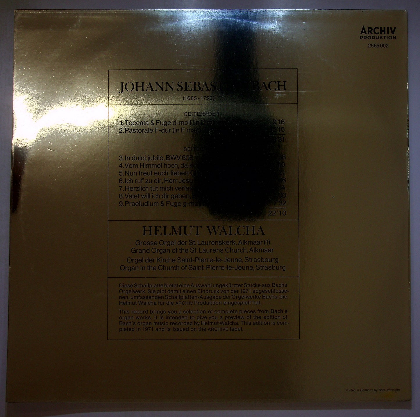 EBOND Bach - Walcha - Bach Organ Vinile V100093