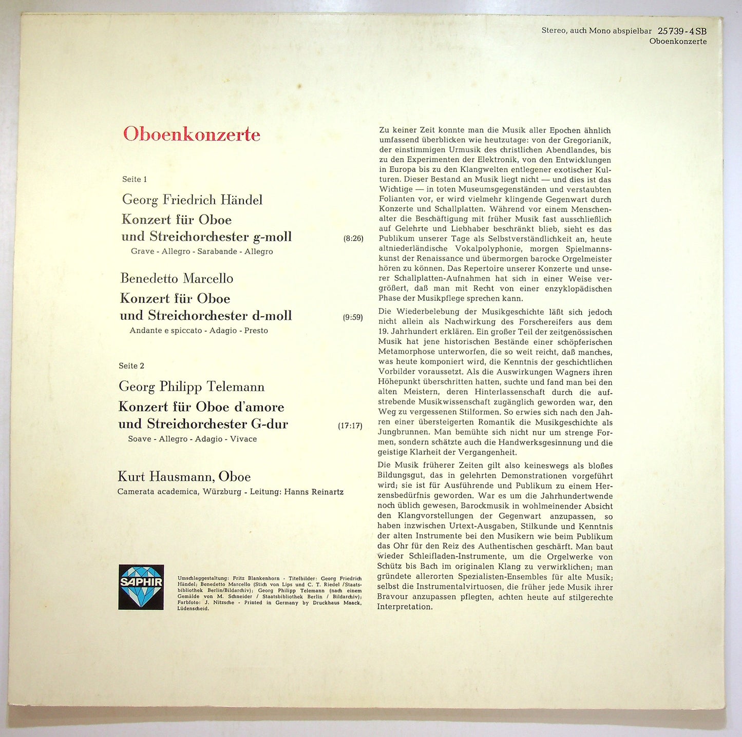 EBOND Handel - Oboenkonzerte Vinile V100101