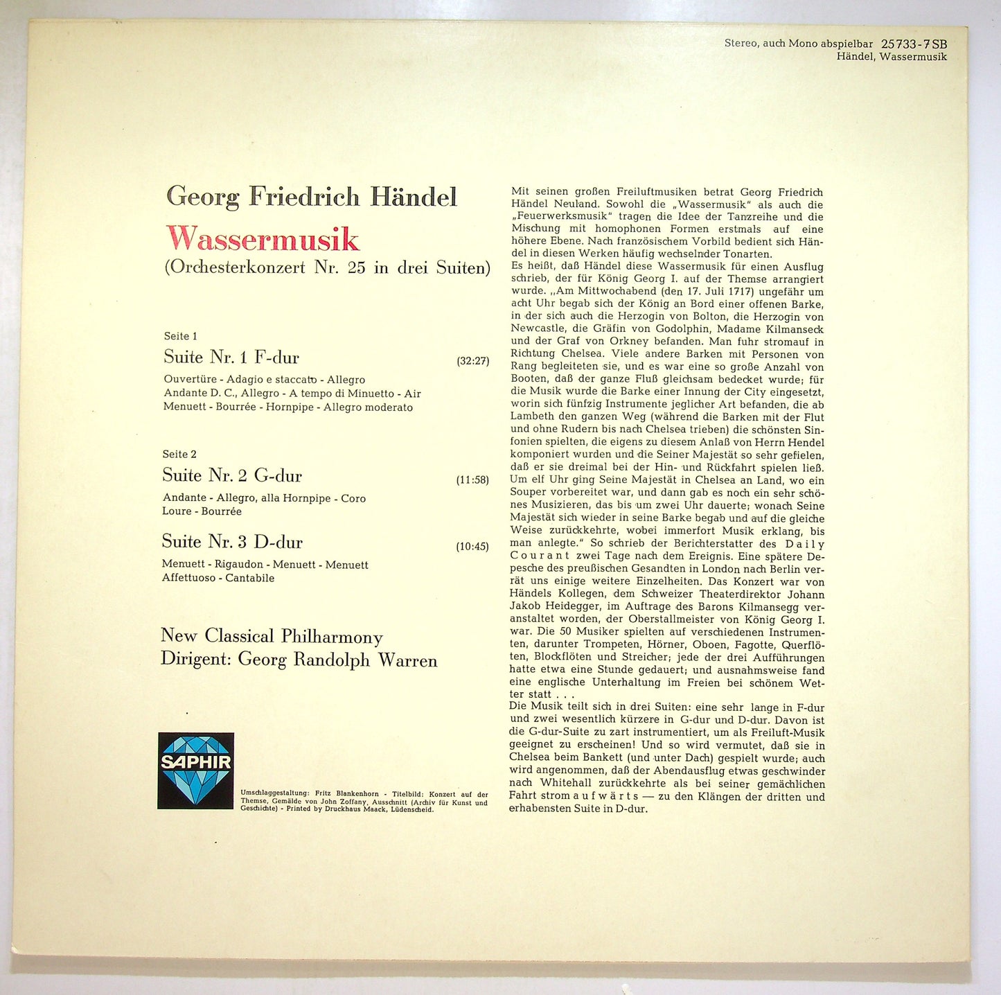 EBOND Georg Friedrich Handel - Wassermusik (Gesamtausgabe) Vinile V100107