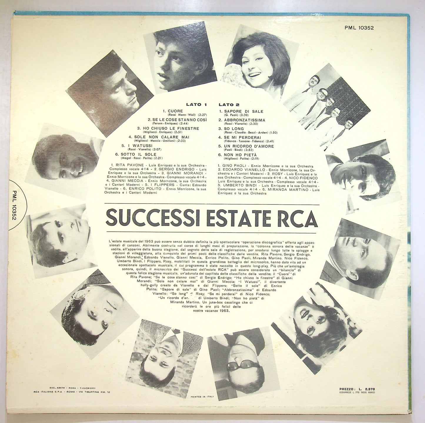 EBOND Various - 1963 L'Estate RCA Vinile V100115