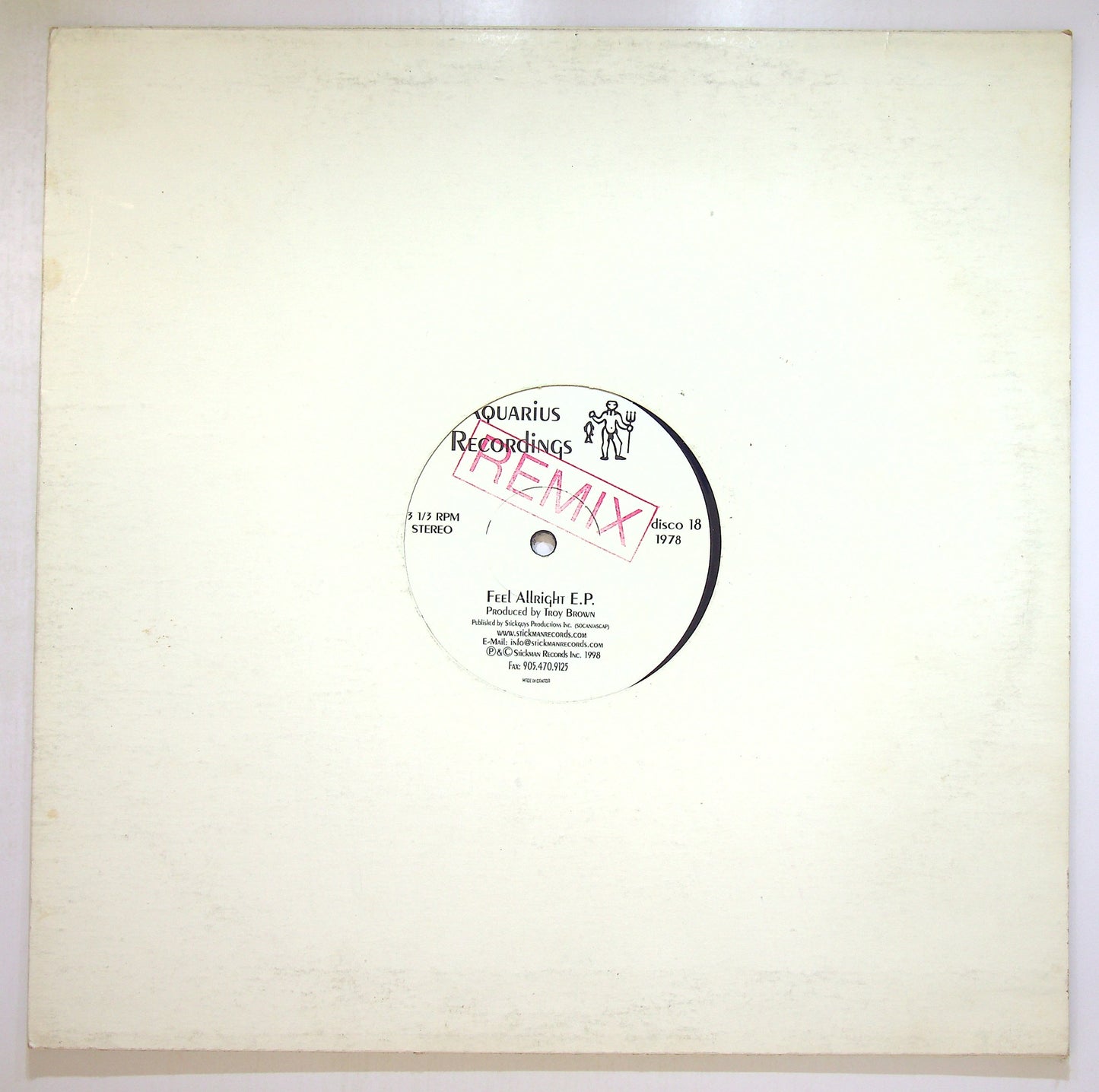 EBOND Troy Brown - Feel Allright E.P. Vinile V100123