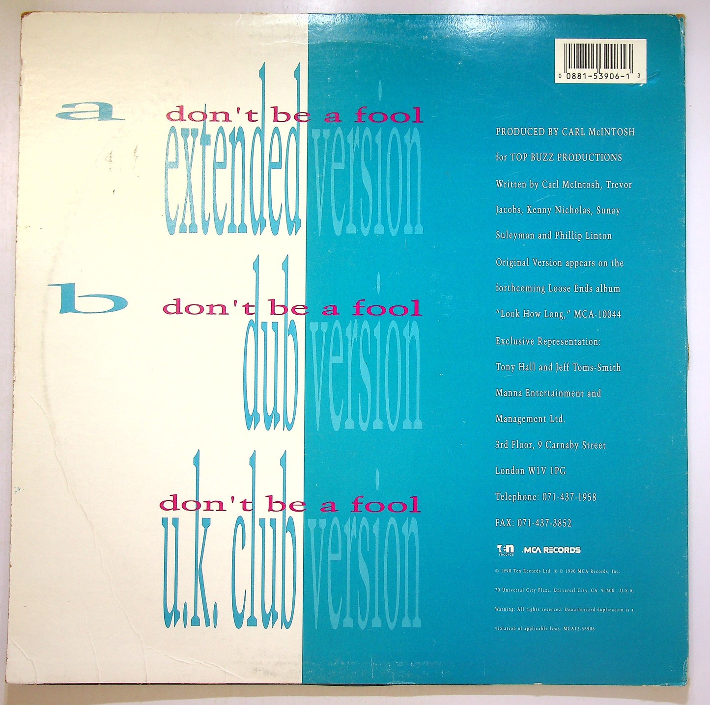 EBOND Loose Ends - Don't Be A Fool Vinile V101013