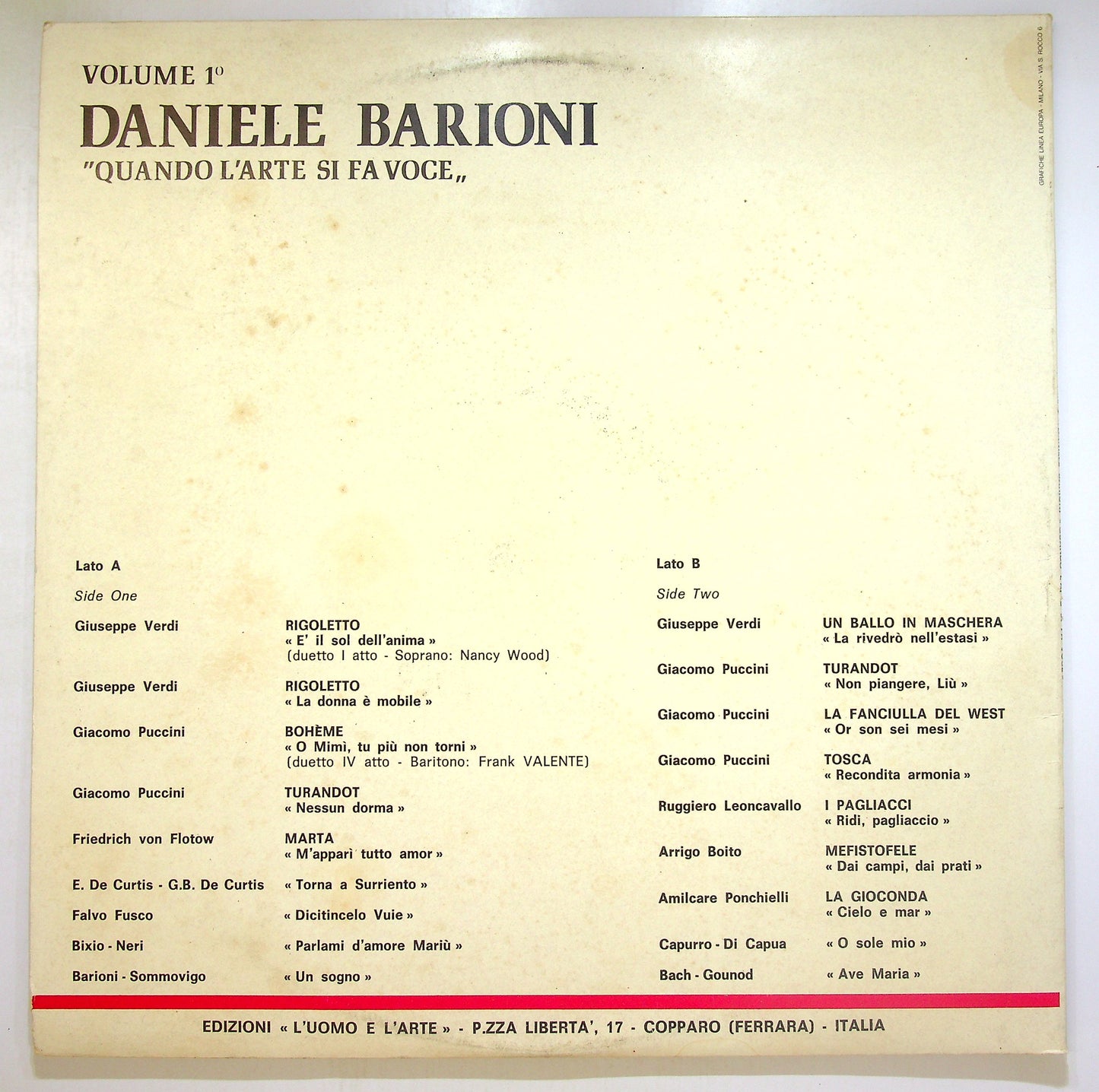 EBOND Daniele Barioni - Quando L'Arte Si Fa Voce - Vol 1 Vinile V101049
