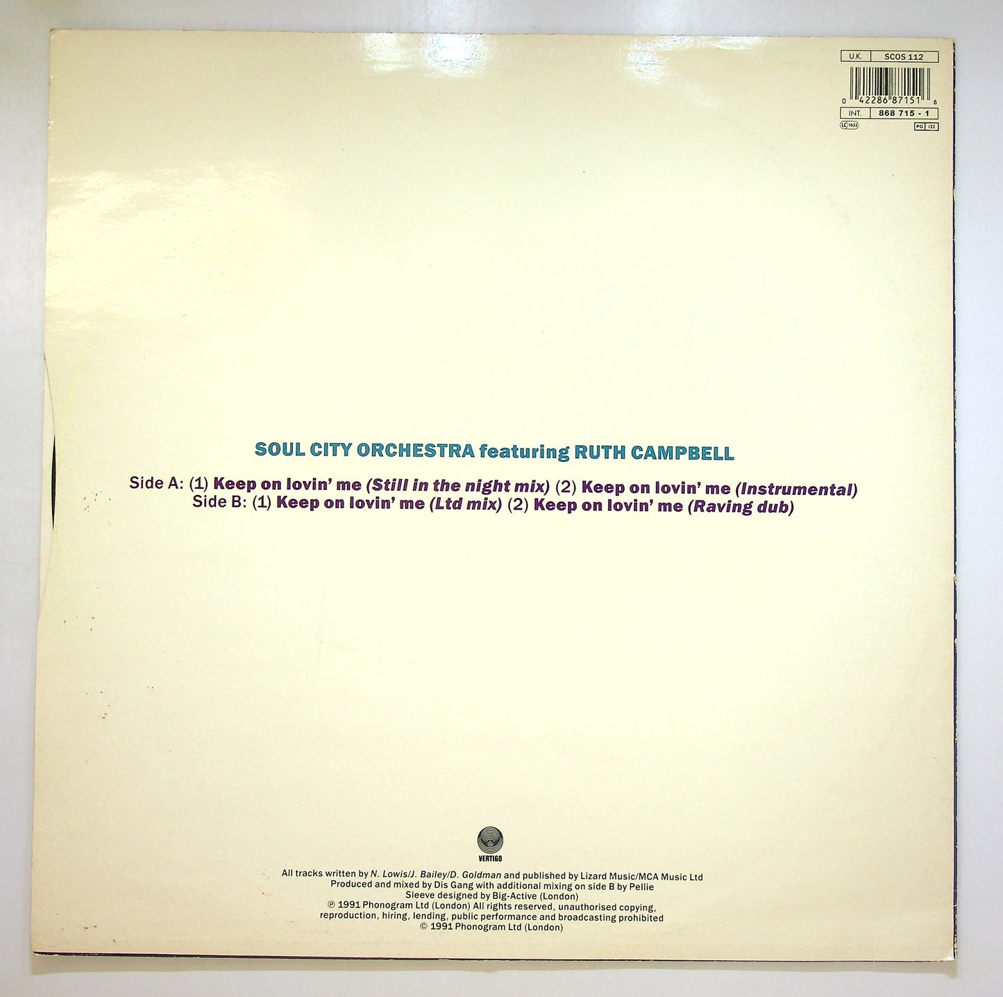 EBOND Soul City Orchestra - Keep On Lovin' Me Vinile V101110