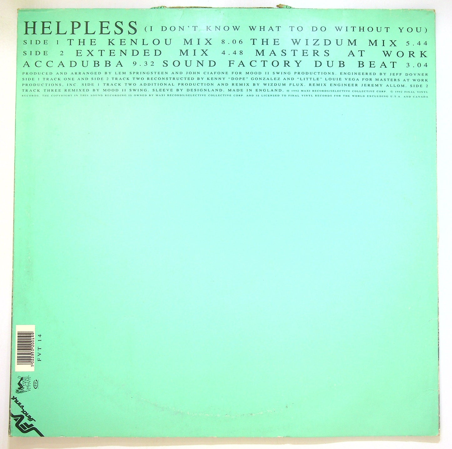 EBOND Urbanized - Helpless (I Don't Know What To Do Without You) Vinile V101129