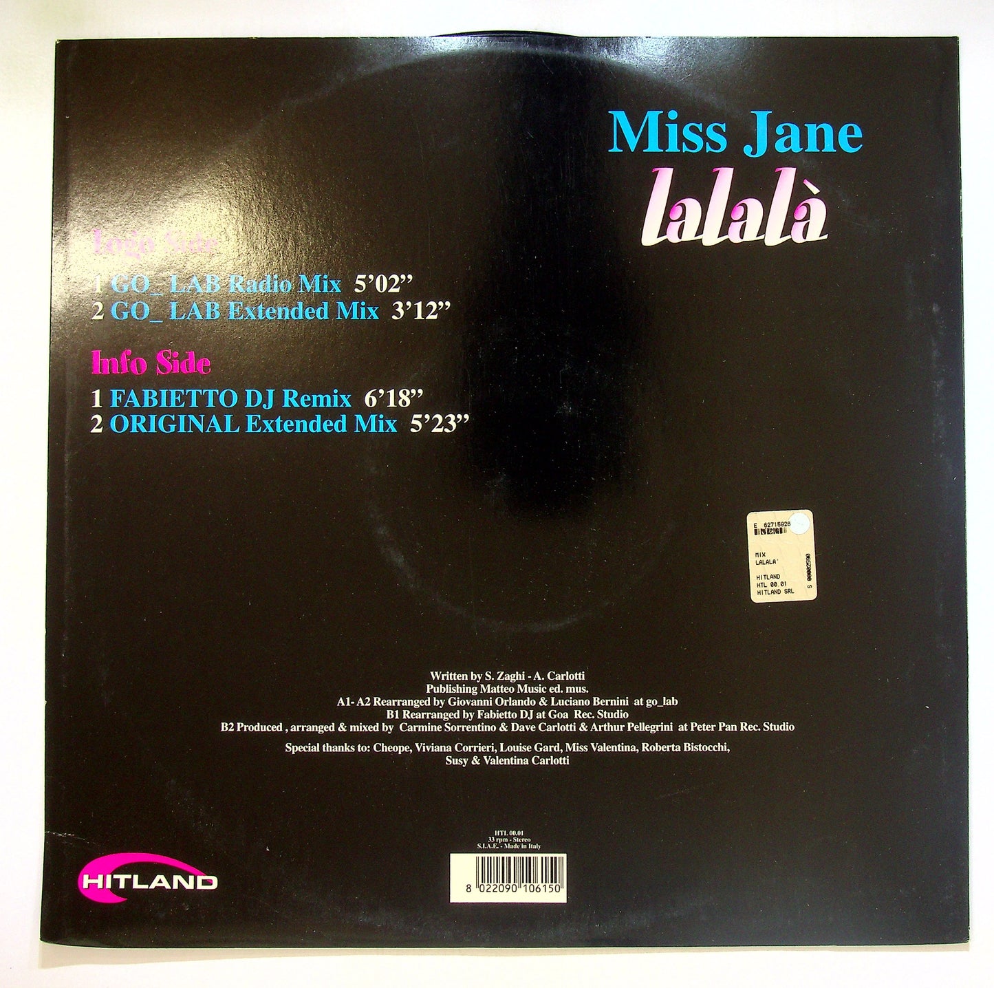 EBOND Miss Jane - LaLaLa Vinile V102002