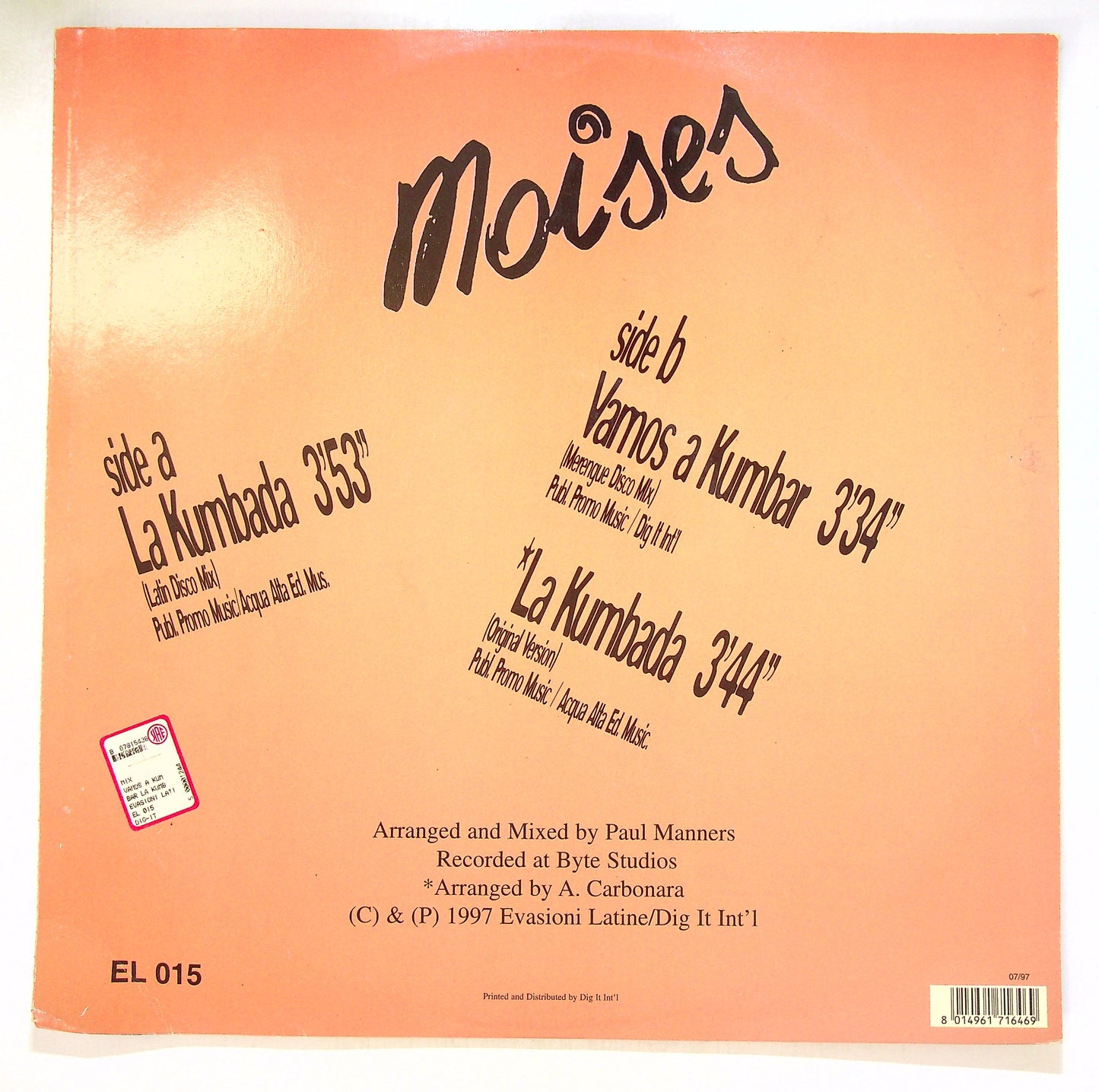 EBOND Moises - Vamos A Kumbar / La KumbadaVinile V102034