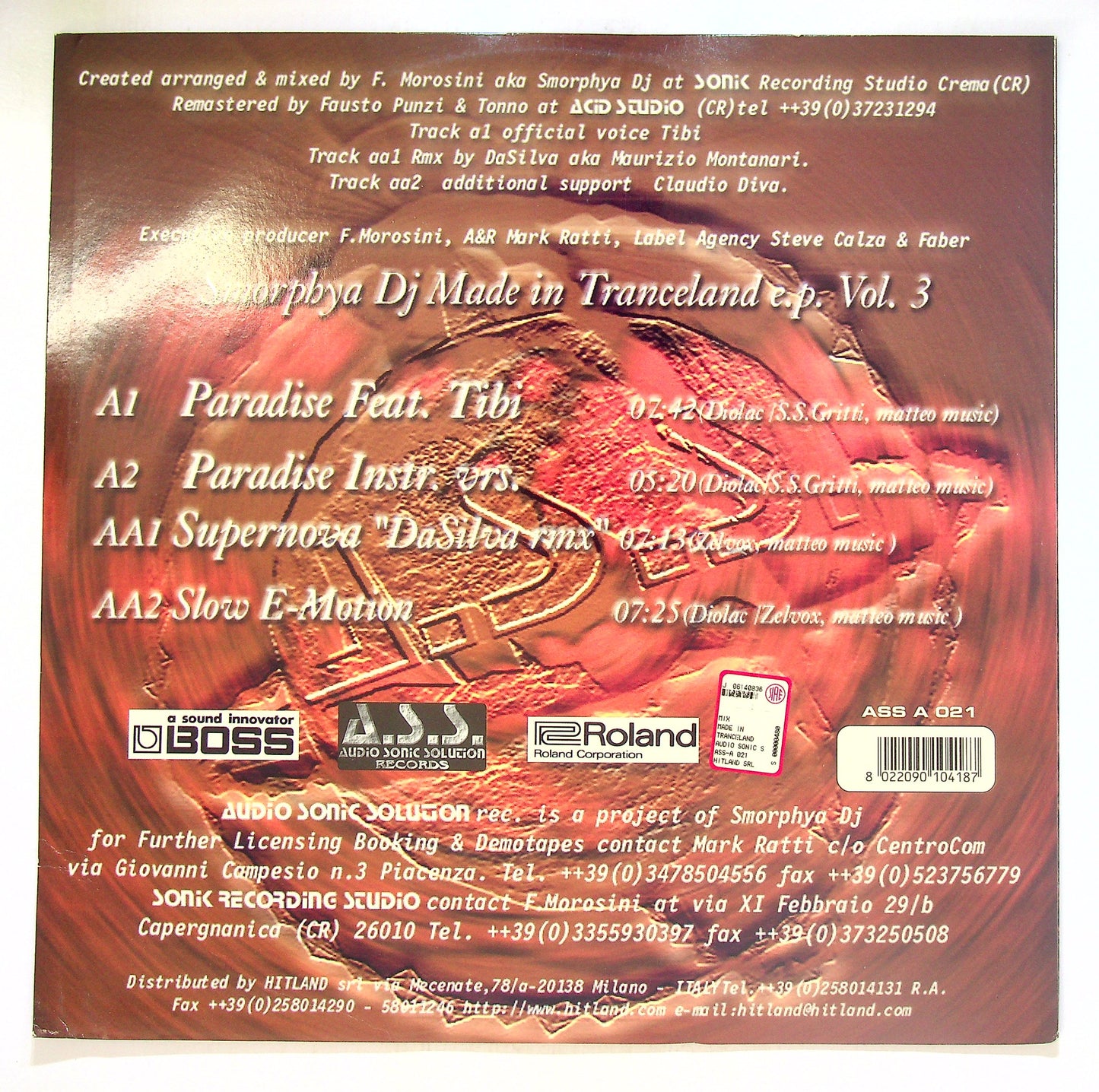 EBOND Smorphya DJ - Made In Tranceland E.P. Vol. 3 Vinile V102050