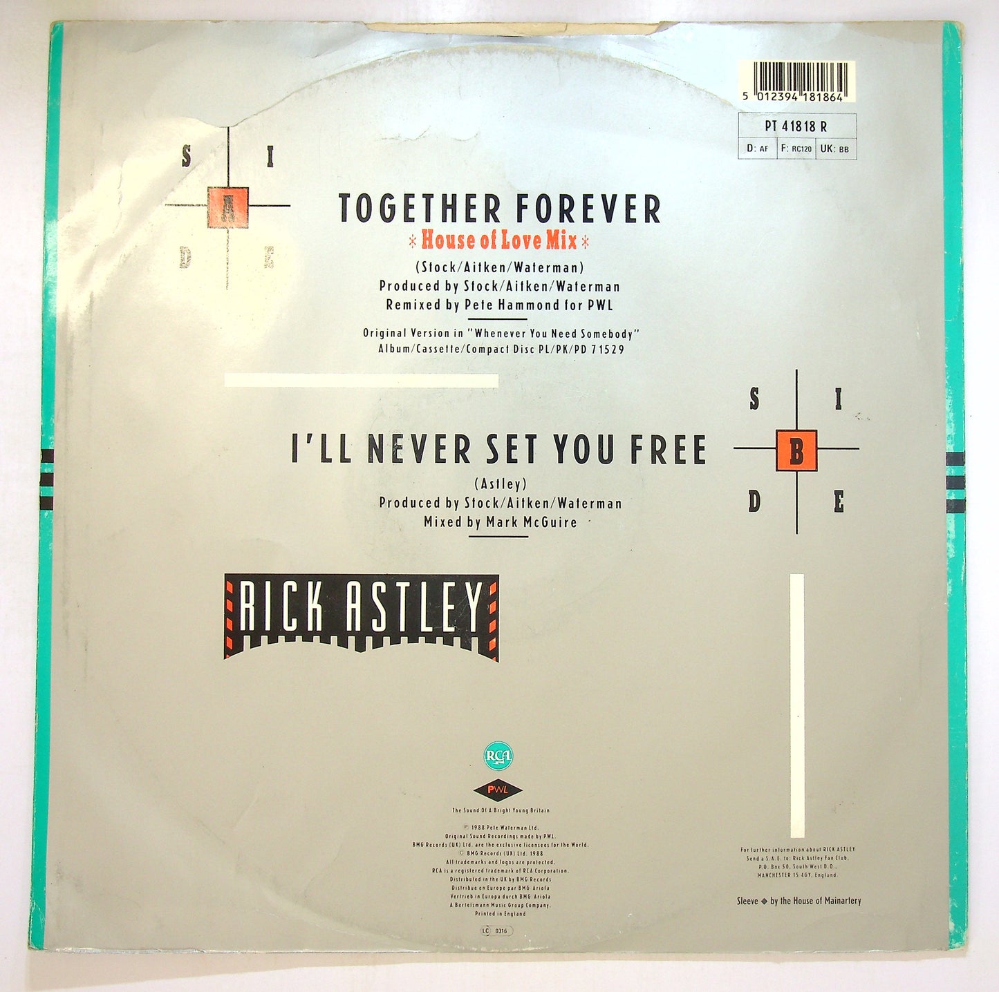 EBOND Rick Astley - Together Forever (House Of Love Mix) Vinile V102053