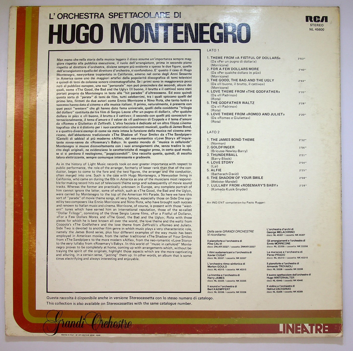EBOND Hugo Montenegro - L'Orchestra Di Hugo Montenegro Vinile V103104
