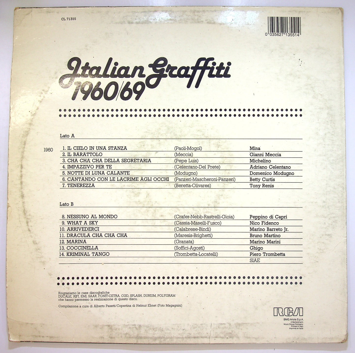 EBOND Various - Italian Graffiti 1960 Vinile V103115