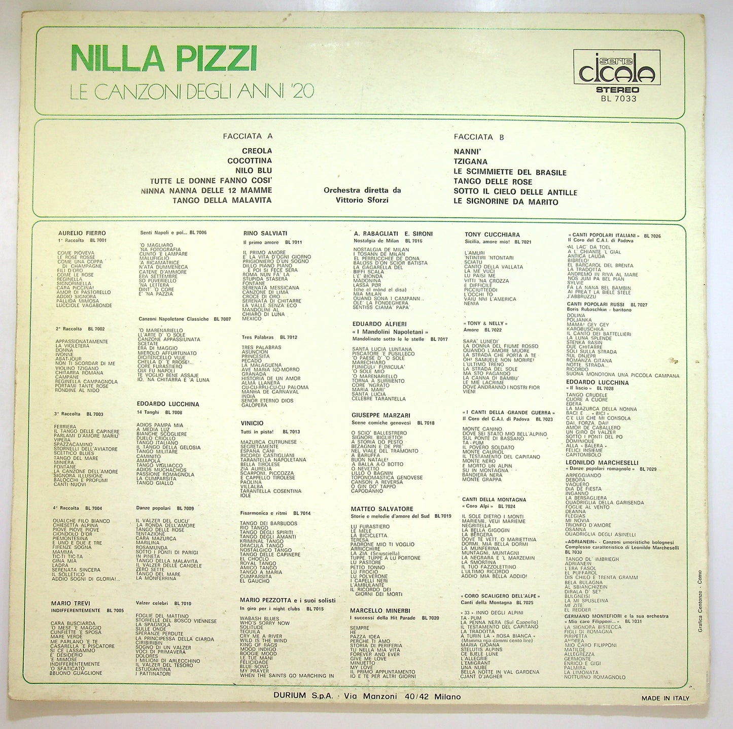 EBOND Nilla Pizzi - Le Canzoni Degli Anni '20 Vinile V103142