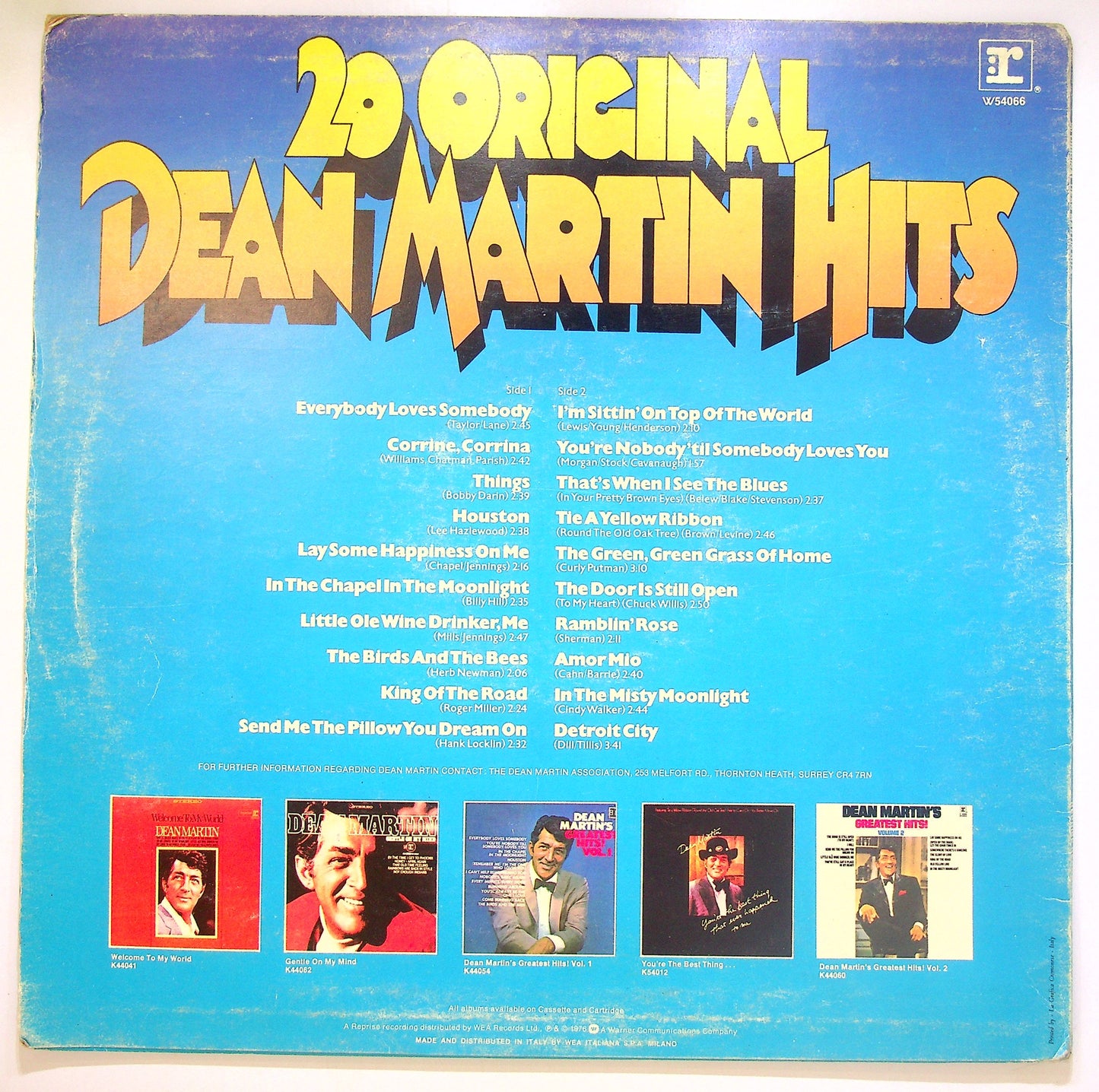 EBOND Dean Martin - 20 Original Dean Martin Hits Vinile V104001