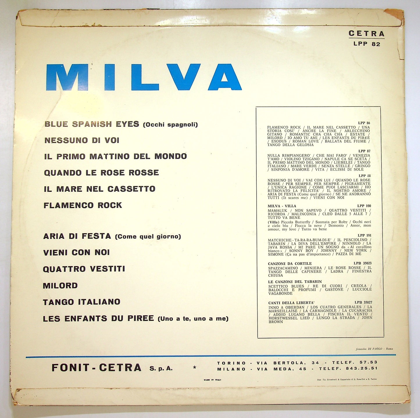 EBOND Milva - Milva Vinile V104104