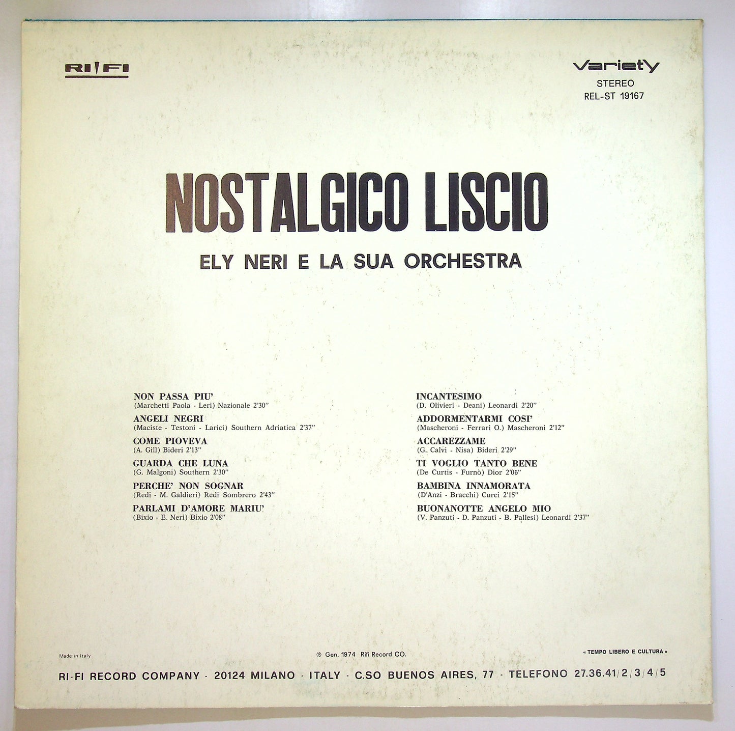 EBOND Ely Neri - Nostalgico Liscio Vinile V105003