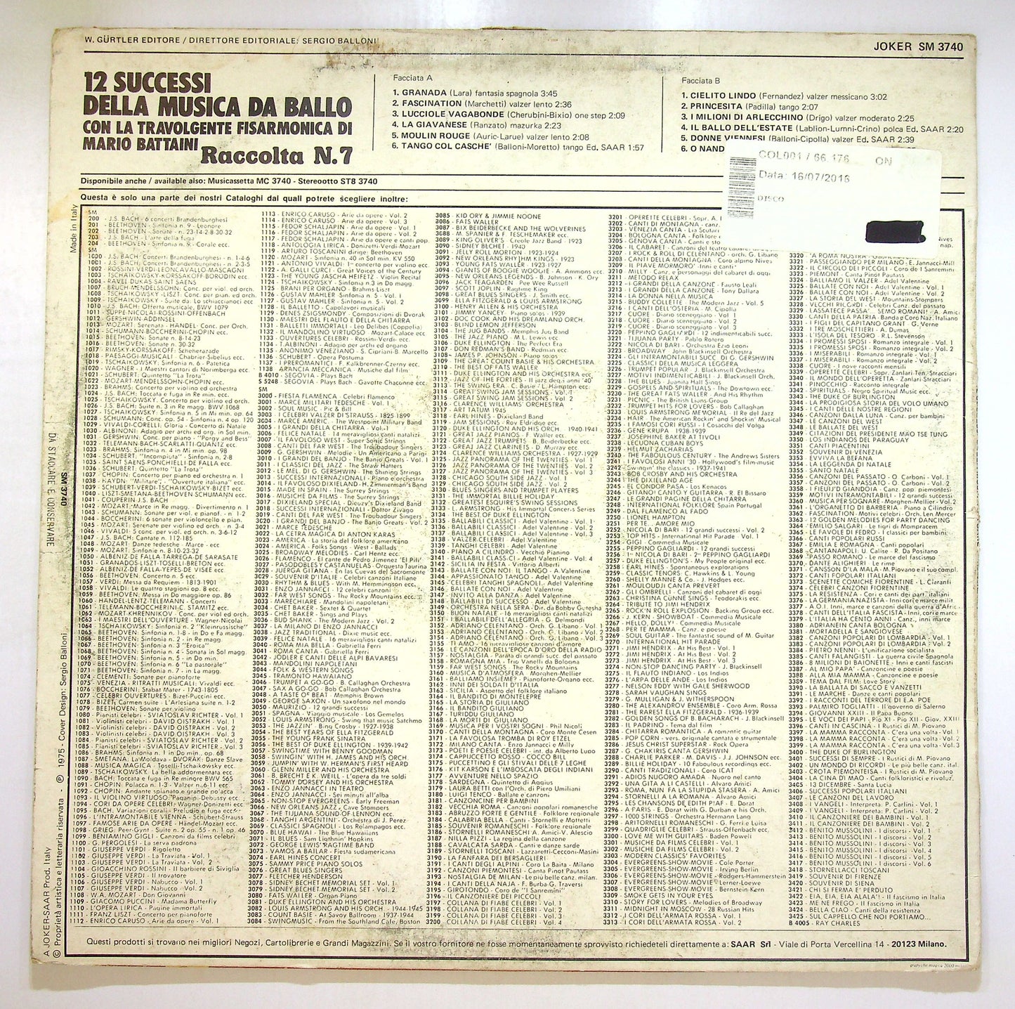 EBOND Mario Battaini - 12 Successi Della Musica Da Ballo Vol 7 Vinile V105017