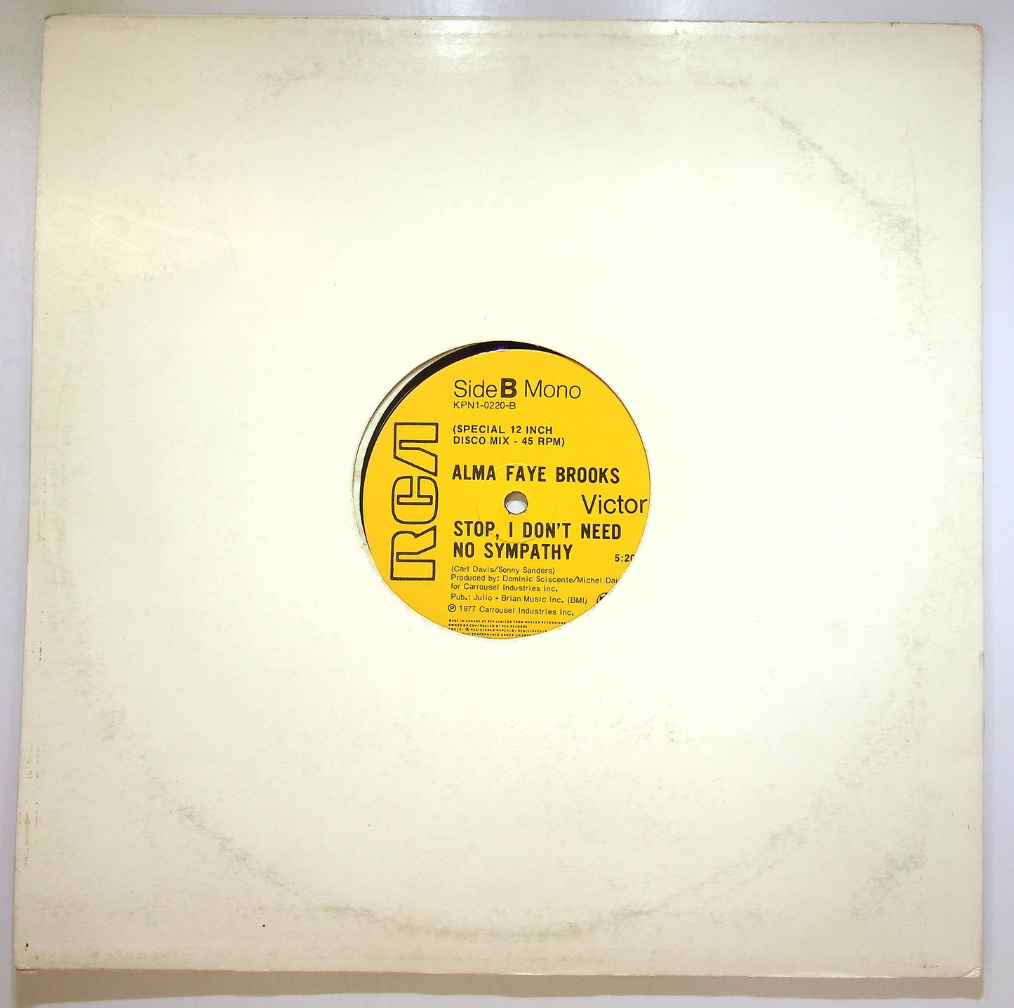 EBOND Alma Faye Brooks - Stop, I Don't Need No Sympathy Vinile V105057