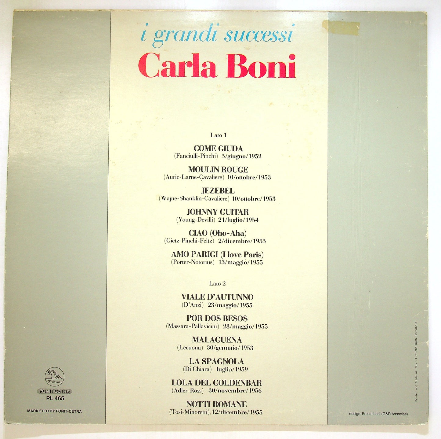 EBOND Carla Boni - I Grandi Successi Vinile V105085