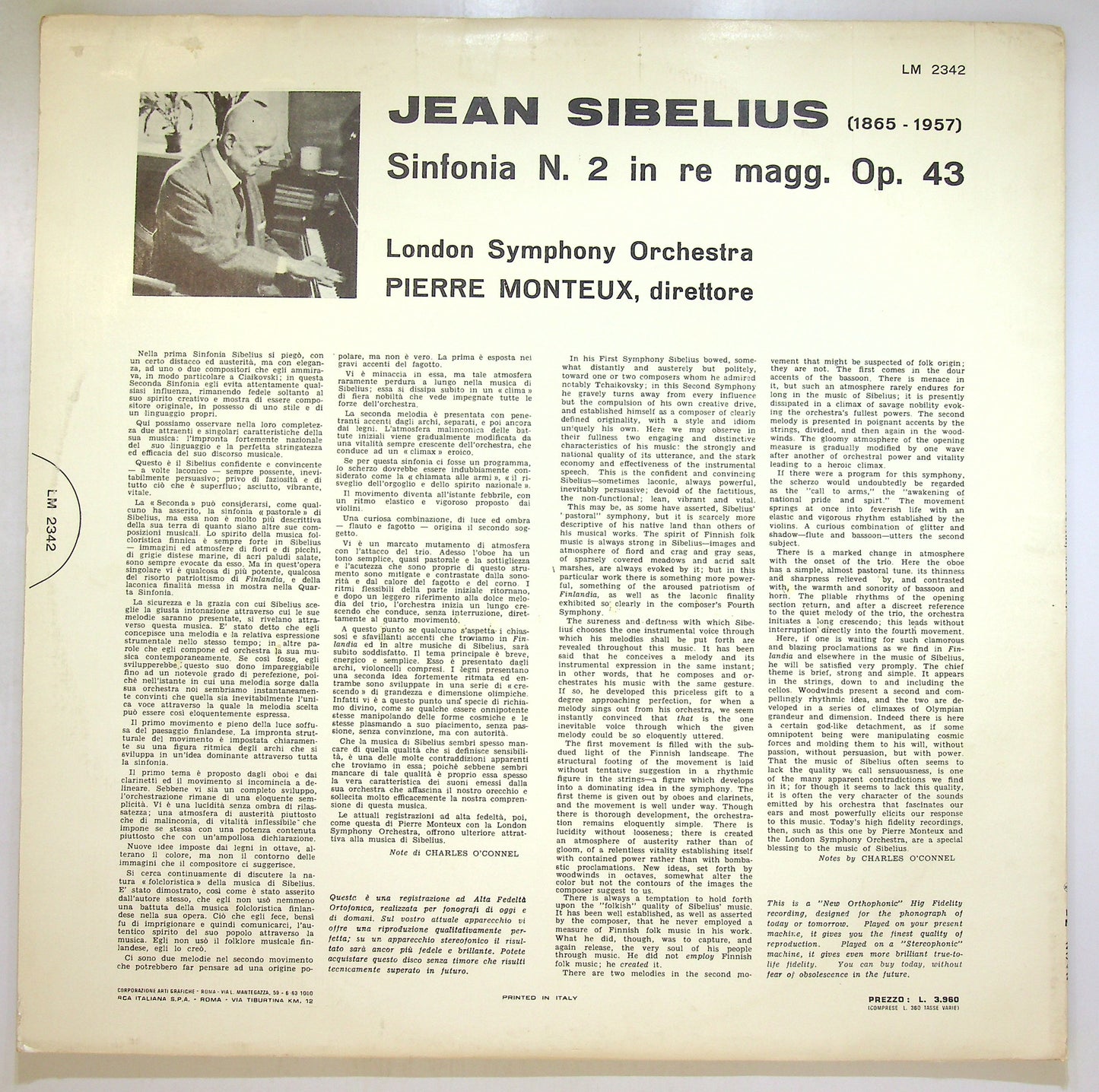 EBOND Sibelius - Symphony No. 2 Vinile V105121