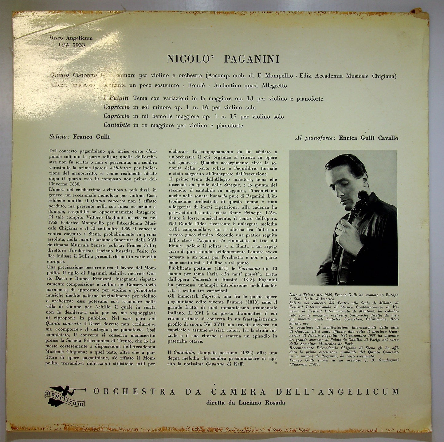 EBOND Paganini - Quinto Concerto In la Minore Vinile V105128