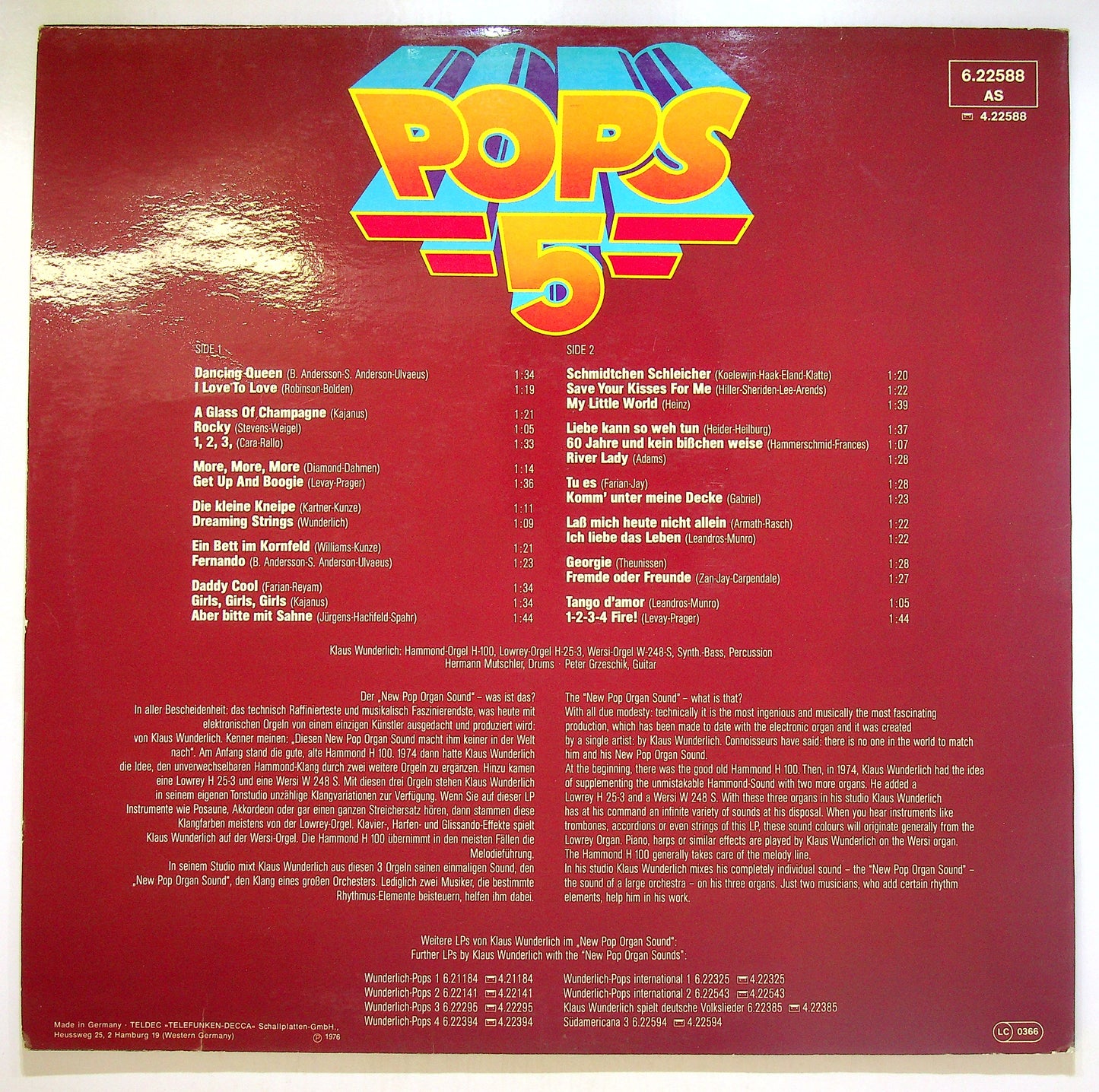 EBOND Klaus Wunderlich - Wunderlich Pops 5 Vinile V106027