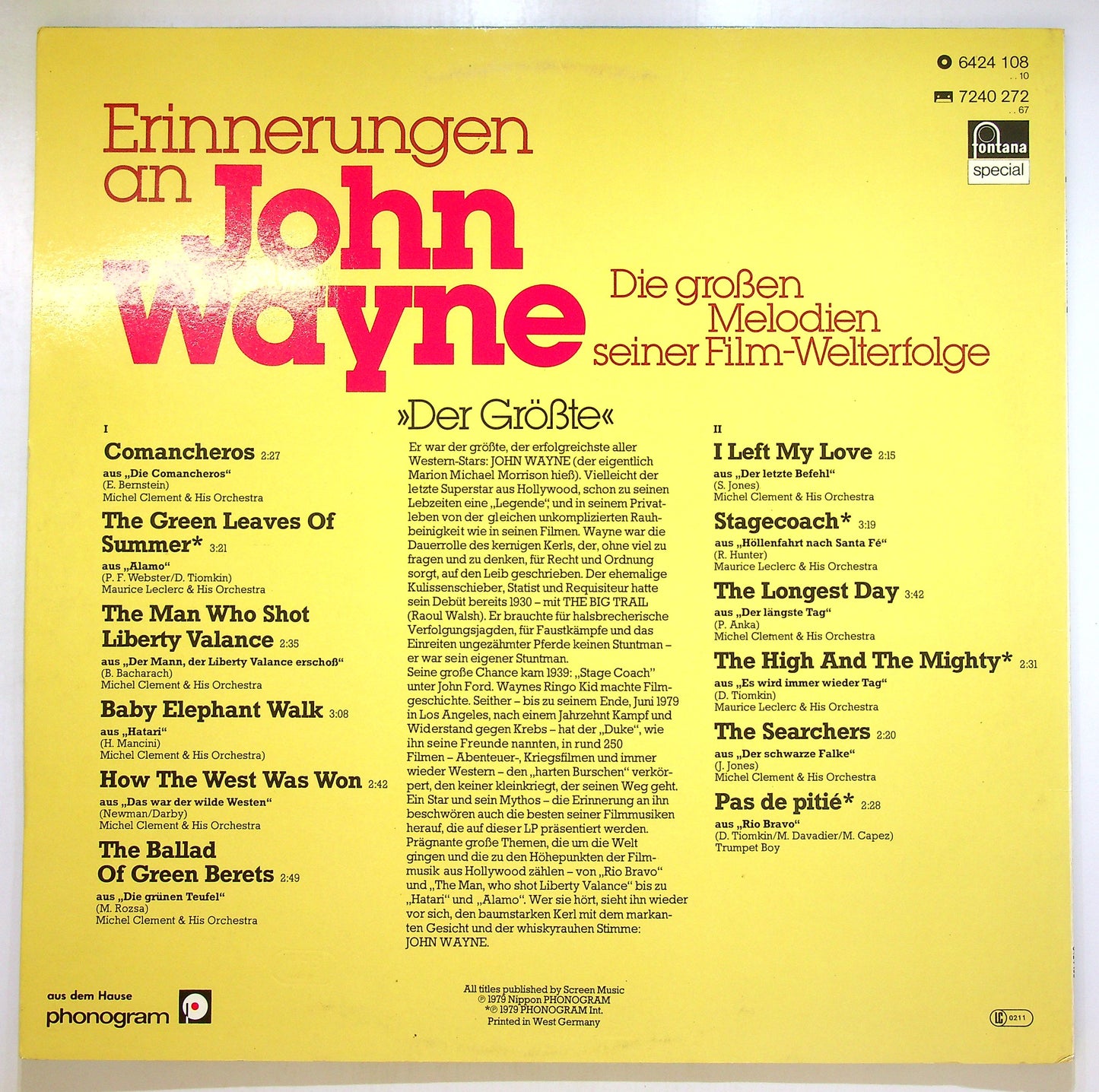 EBOND Various - Erinnerungen An John Wayne Vinile V106035