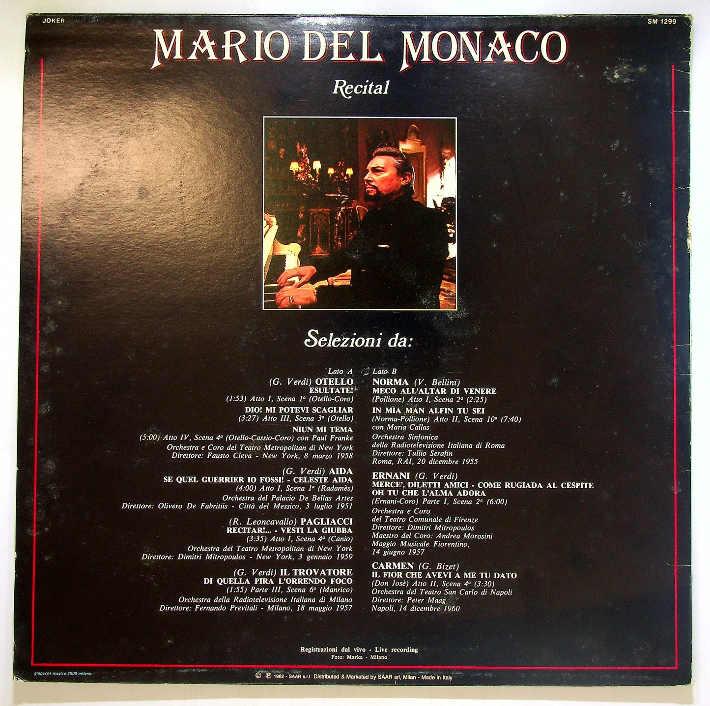 EBOND Mario del Monaco - Recital Vinile V106049
