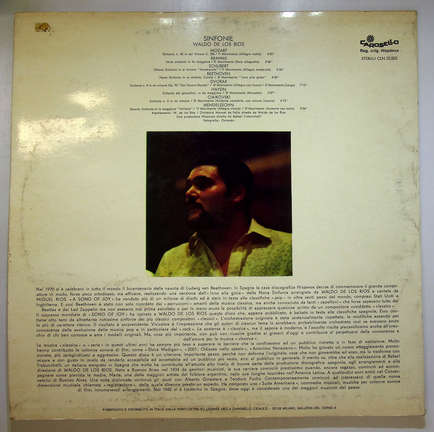 EBOND Waldo De Los Rios - Sinfonie Vinile V106064