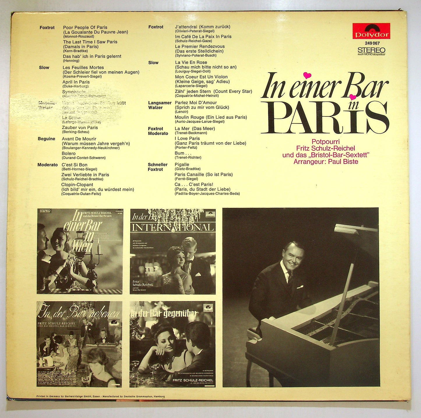EBOND Fritz Schulz-Reichel - In Einer Bar In Paris Vinile V106106
