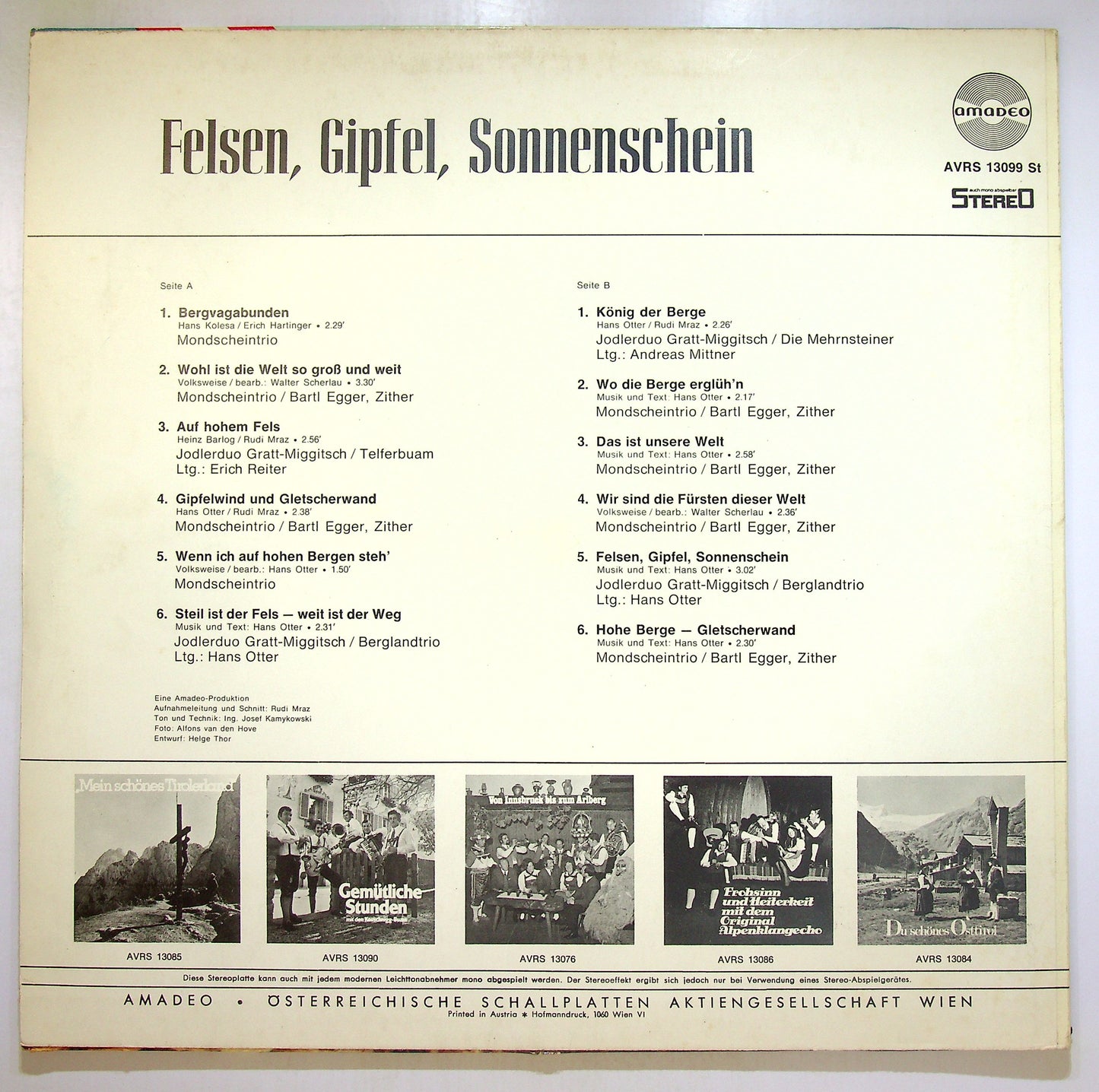 EBOND Various - Felsen, Gipfel, Sonnenschein Vinile V106109