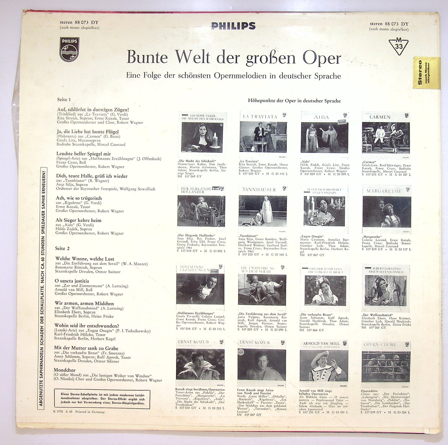 EBOND Various - Bunte Welt Der Grossen Oper Vinile V106133