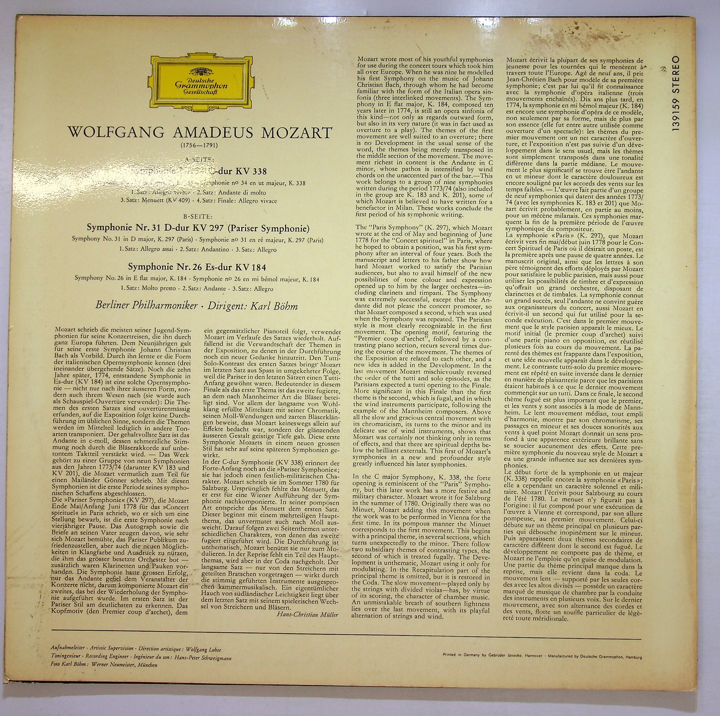EBOND ymphonien Nr. 34 C-Dur (In C Major) Vinile V107085