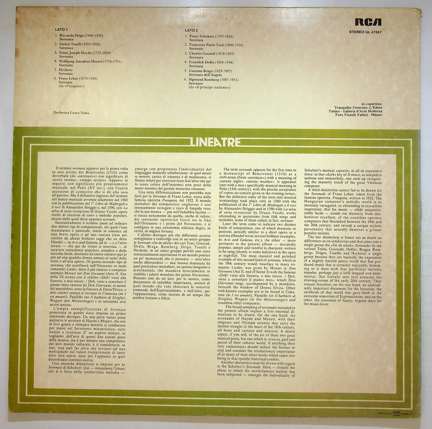 EBOND Orchestra Grace Notes - Celebri Serenate Vinile V107088
