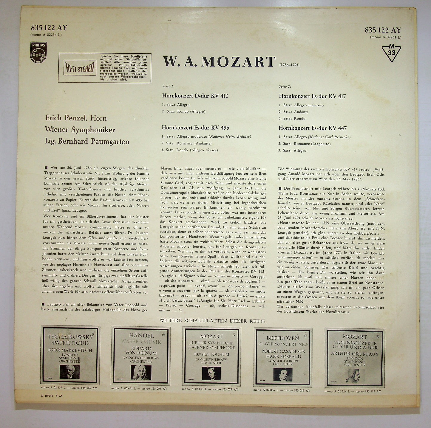 EBOND Mozart - Die Vier Hornkonzerte Vinile V107092