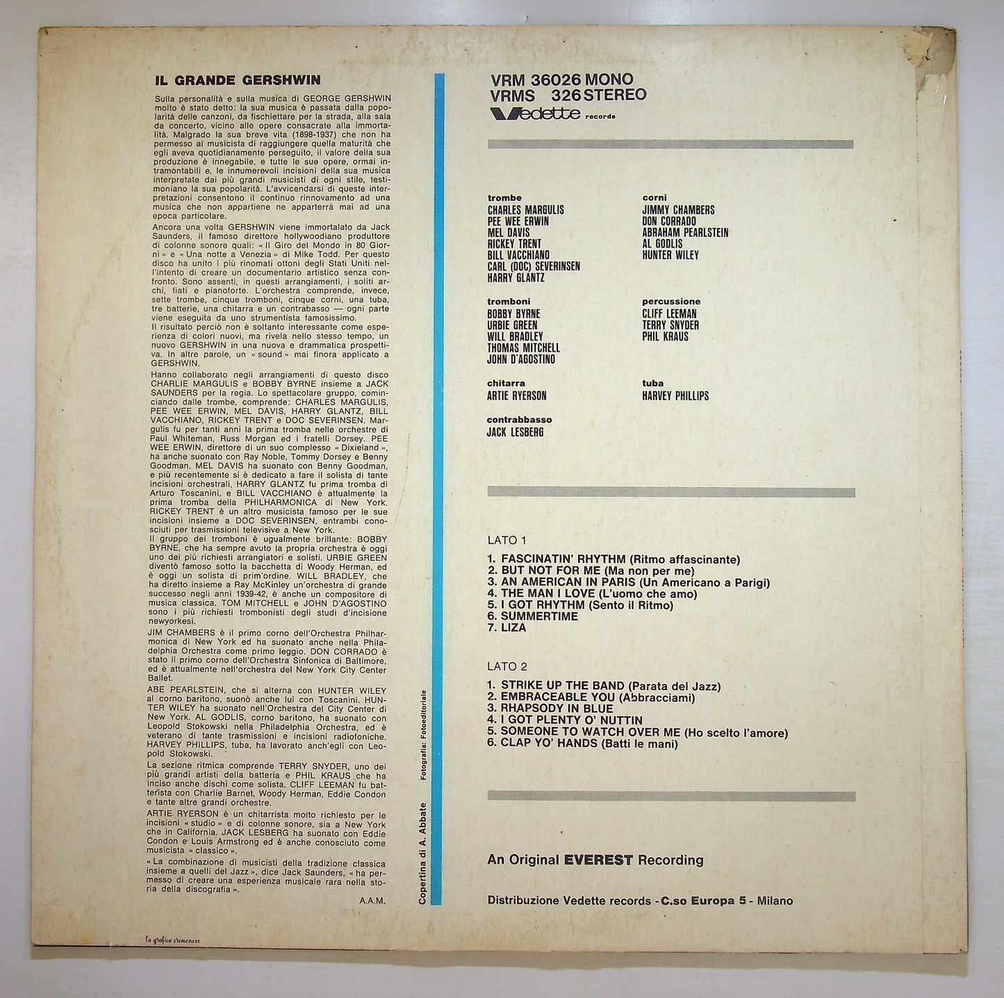 EBOND Jack Saunders - il Grande Gershwin Vinile V107102