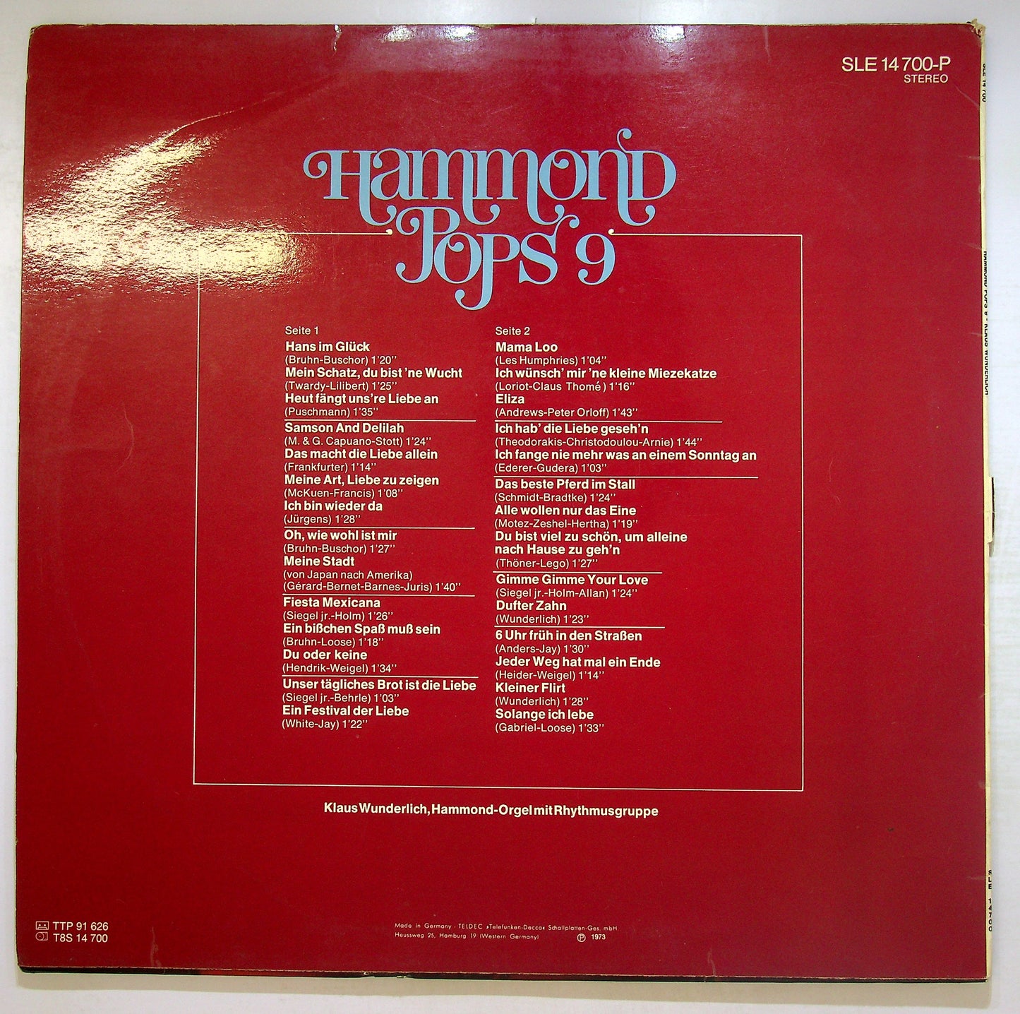 EBOND Klaus Wunderlich - Hammond Pops 9 Vinile V107127