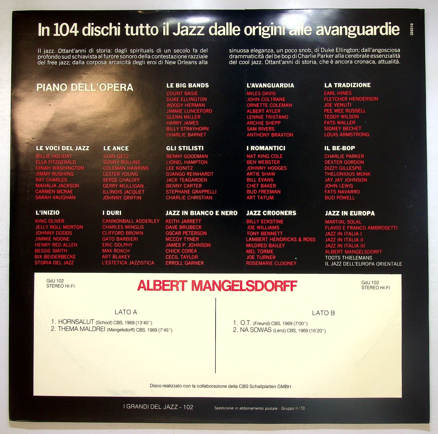 EBOND Albert Mangelsdorff - Albert Mangelsdorff Vinile V108026