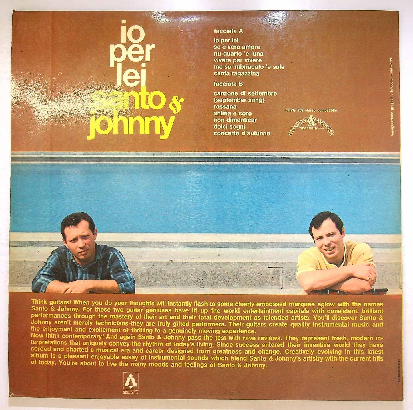 EBOND Santo & Johnny - Io Per Lei Vinile V109014