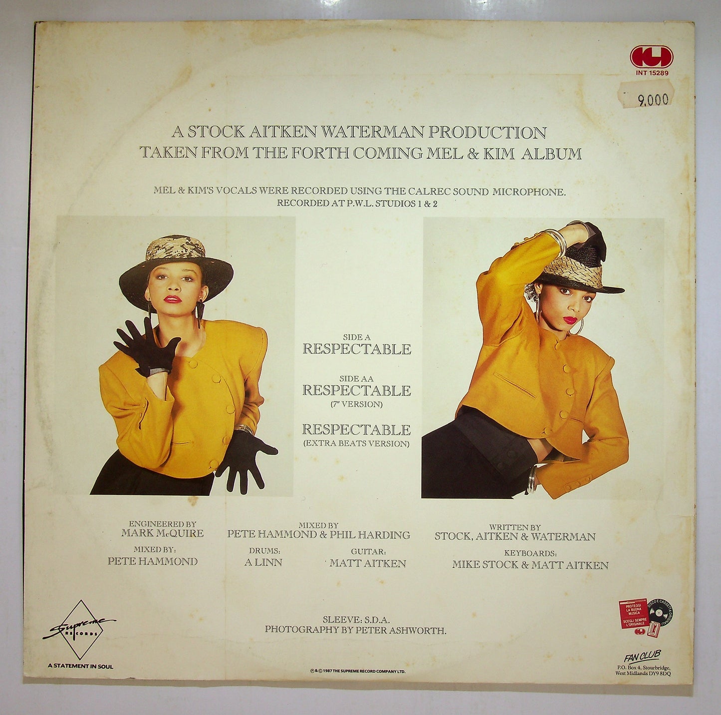 EBOND Mel & Kim - Respectable Vinile V109139
