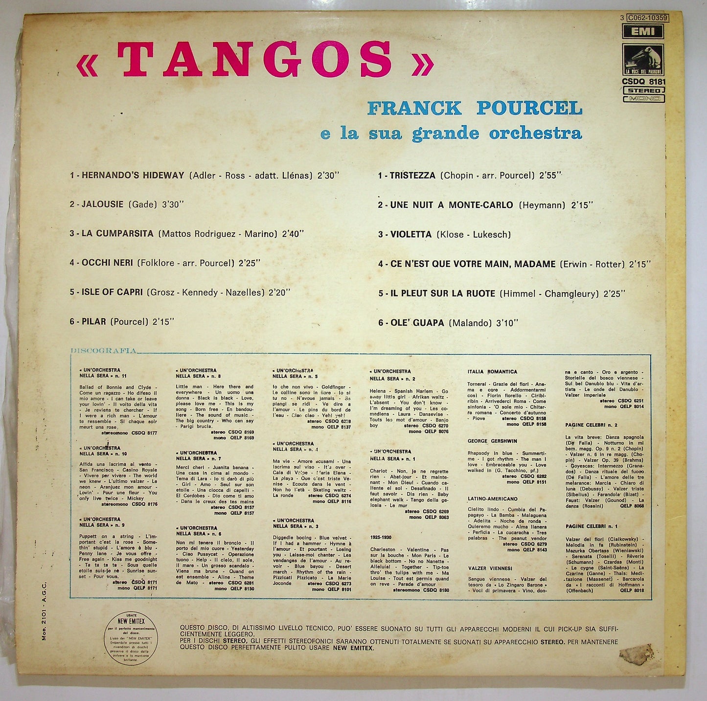 EBOND Franck Pourcel E La Sua Grande Orchestra - New Sound Tangos Vinile V110001