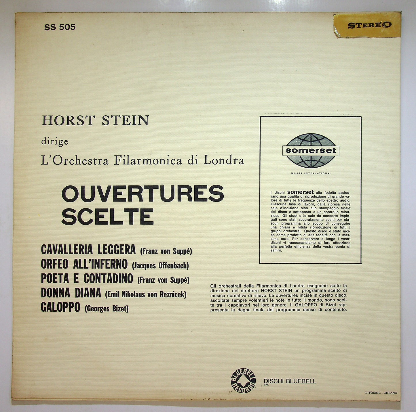 EBOND Franz von Suppe - Ouvertures Celebri - Cavalleria Leggera Vinile V110048