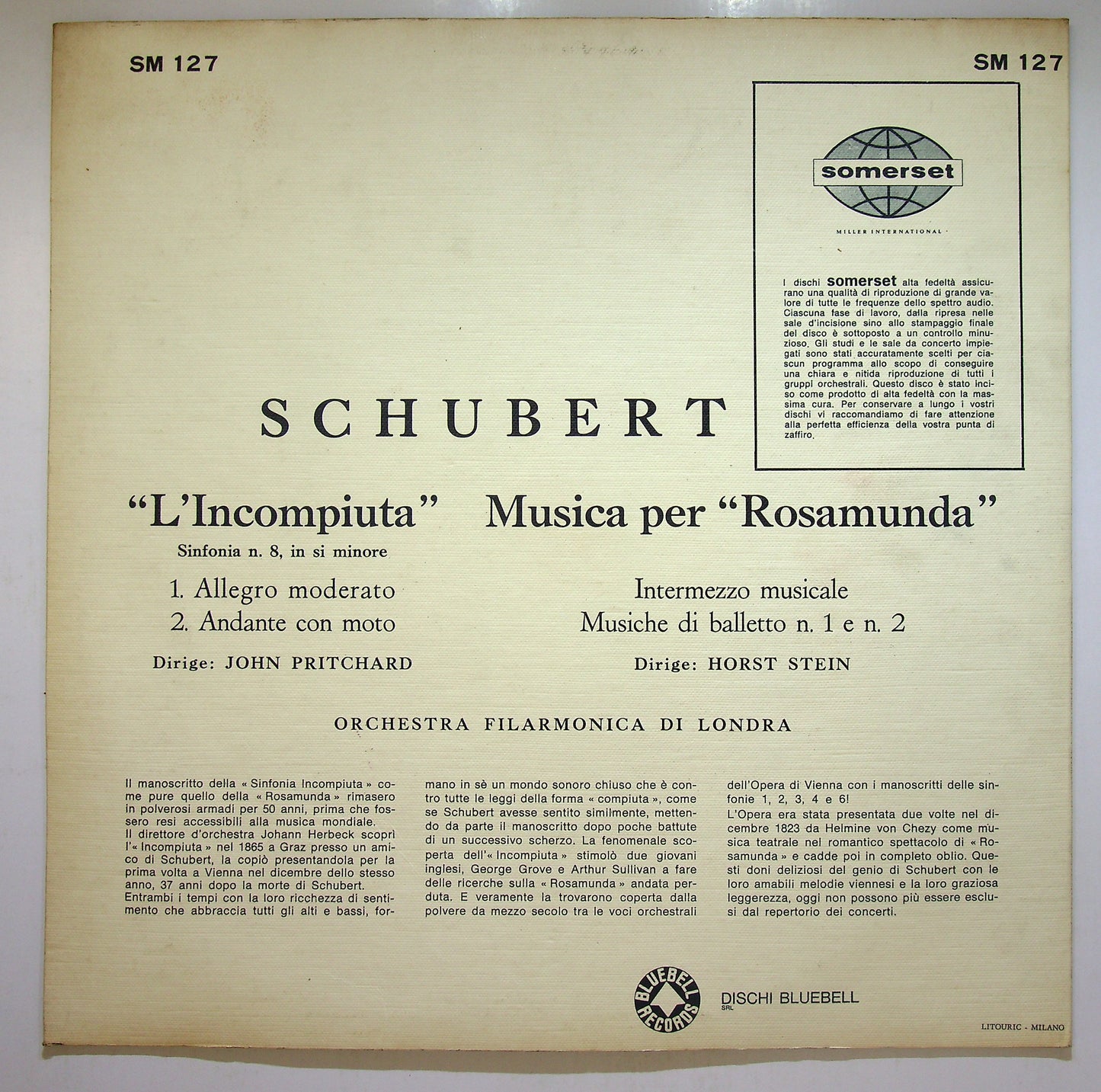 EBOND Schubert L'incompiuta / Musica Per Rosamunda Vinile V110067