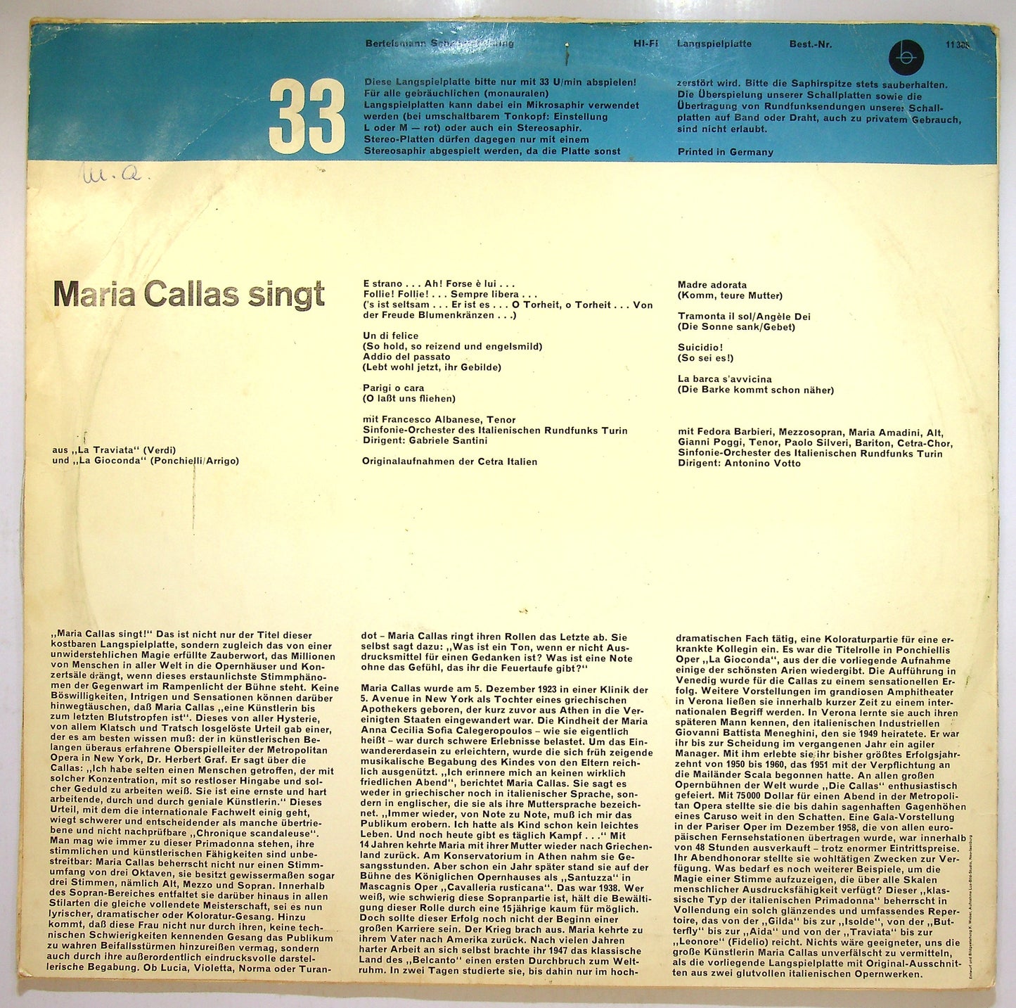 EBOND Maria Callas - Welt Der Oper Vinile V110121